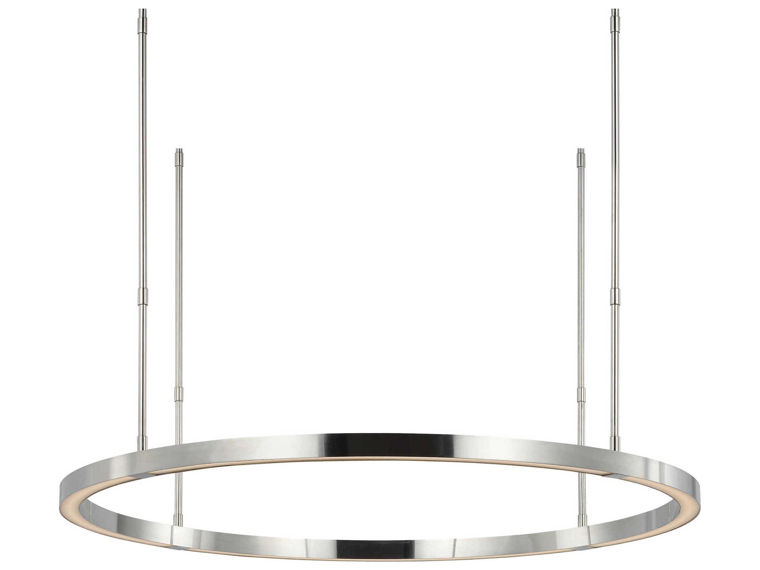 Visual Comfort Modern Stagger 1-Light Polished Stainless Steel Pendant