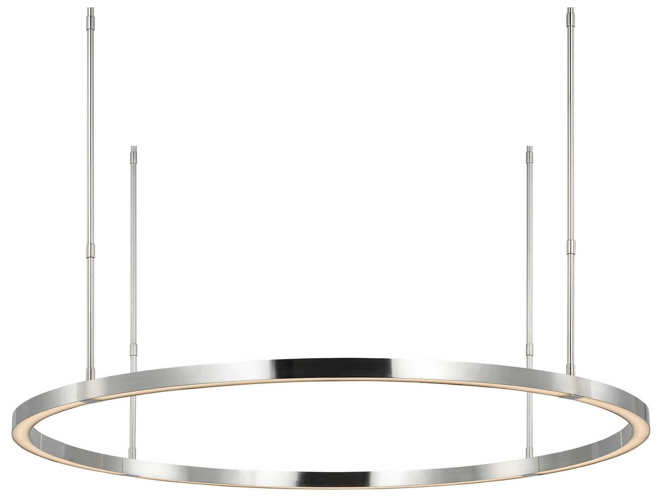 Visual Comfort Modern Stagger 1-Light Polished Stainless Steel Pendant