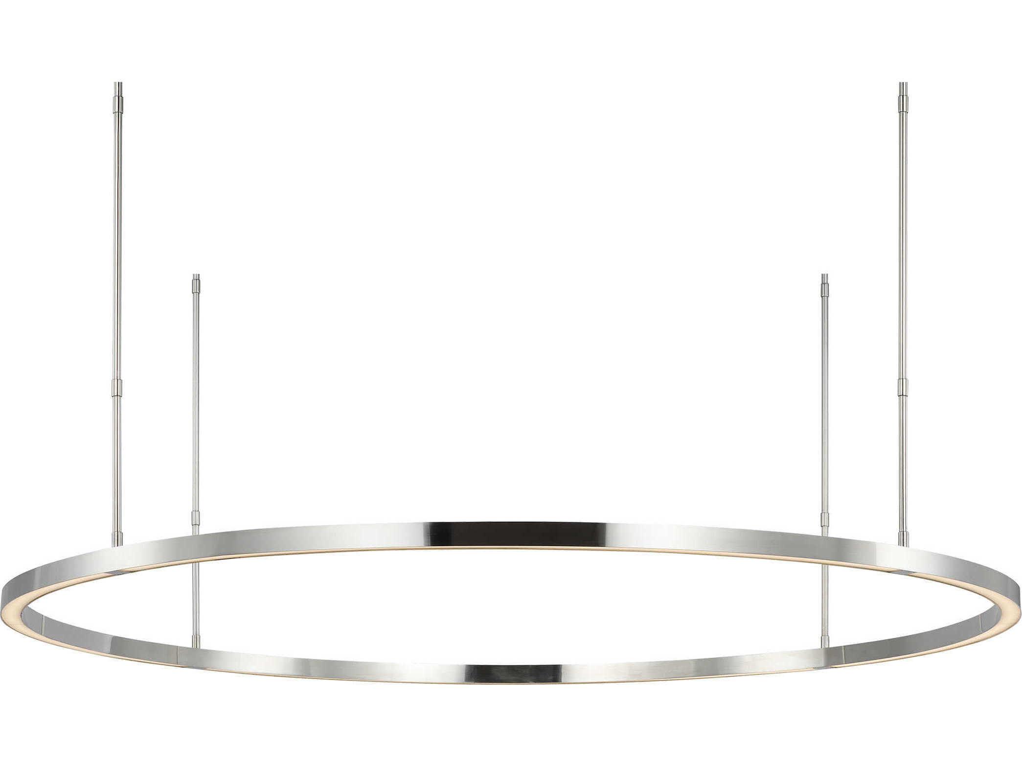 Visual Comfort Modern Stagger 1-Light Polished Stainless Steel Pendant