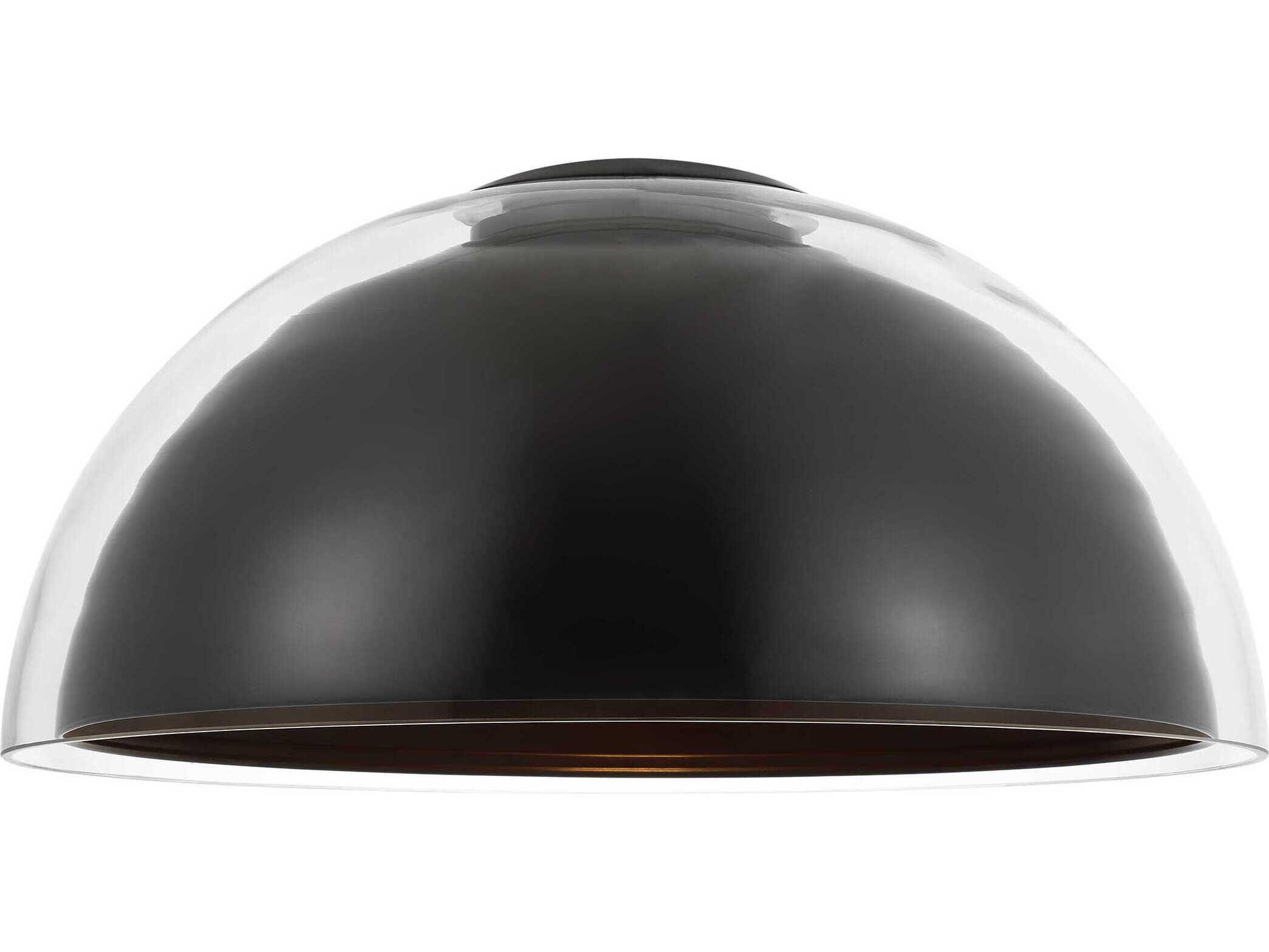 Visual Comfort Modern Lusi 1-Light Bronze Dome Flush Mount