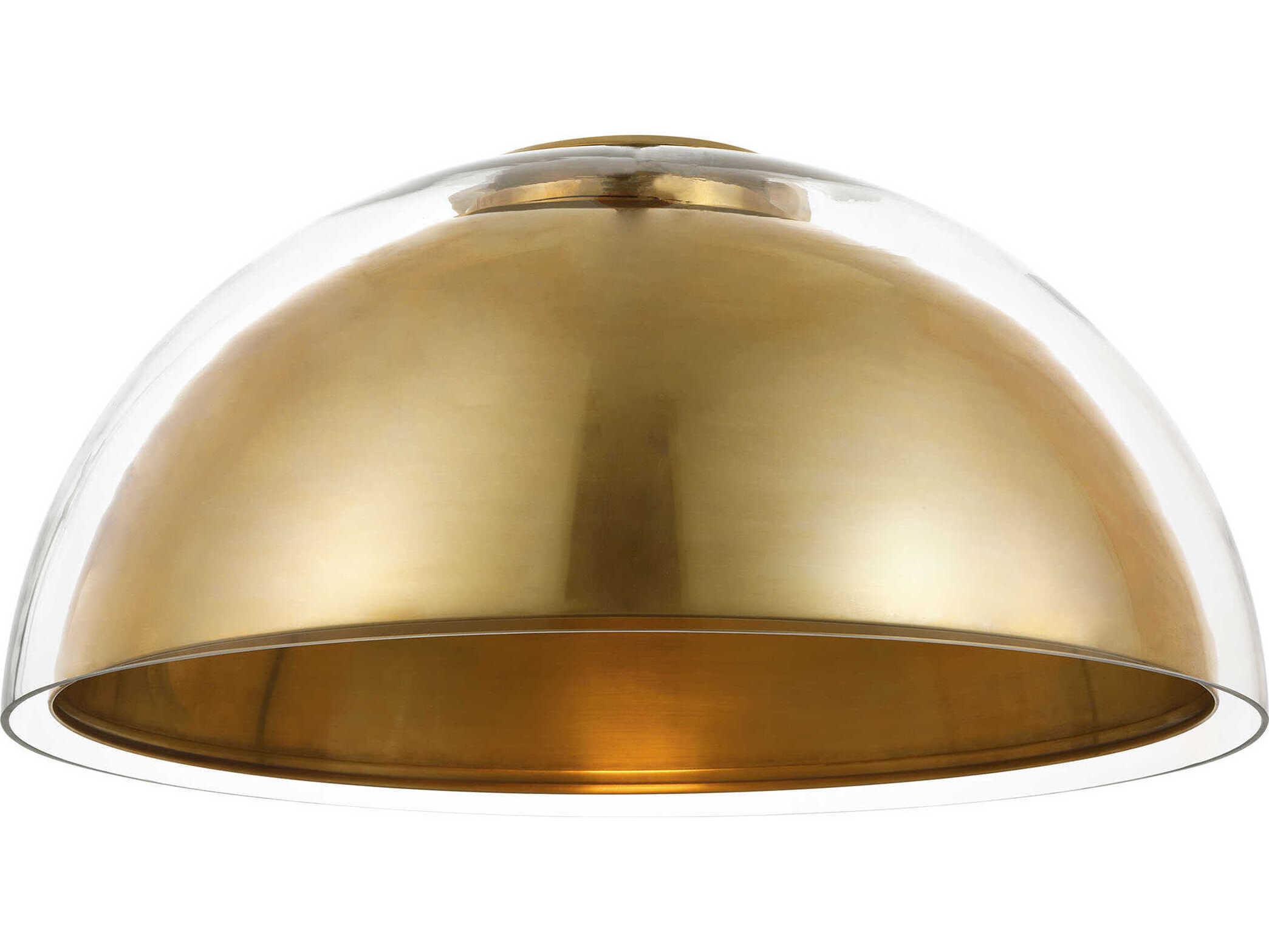Visual Comfort Modern Lusi 1-Light Brass Dome Flush Mount