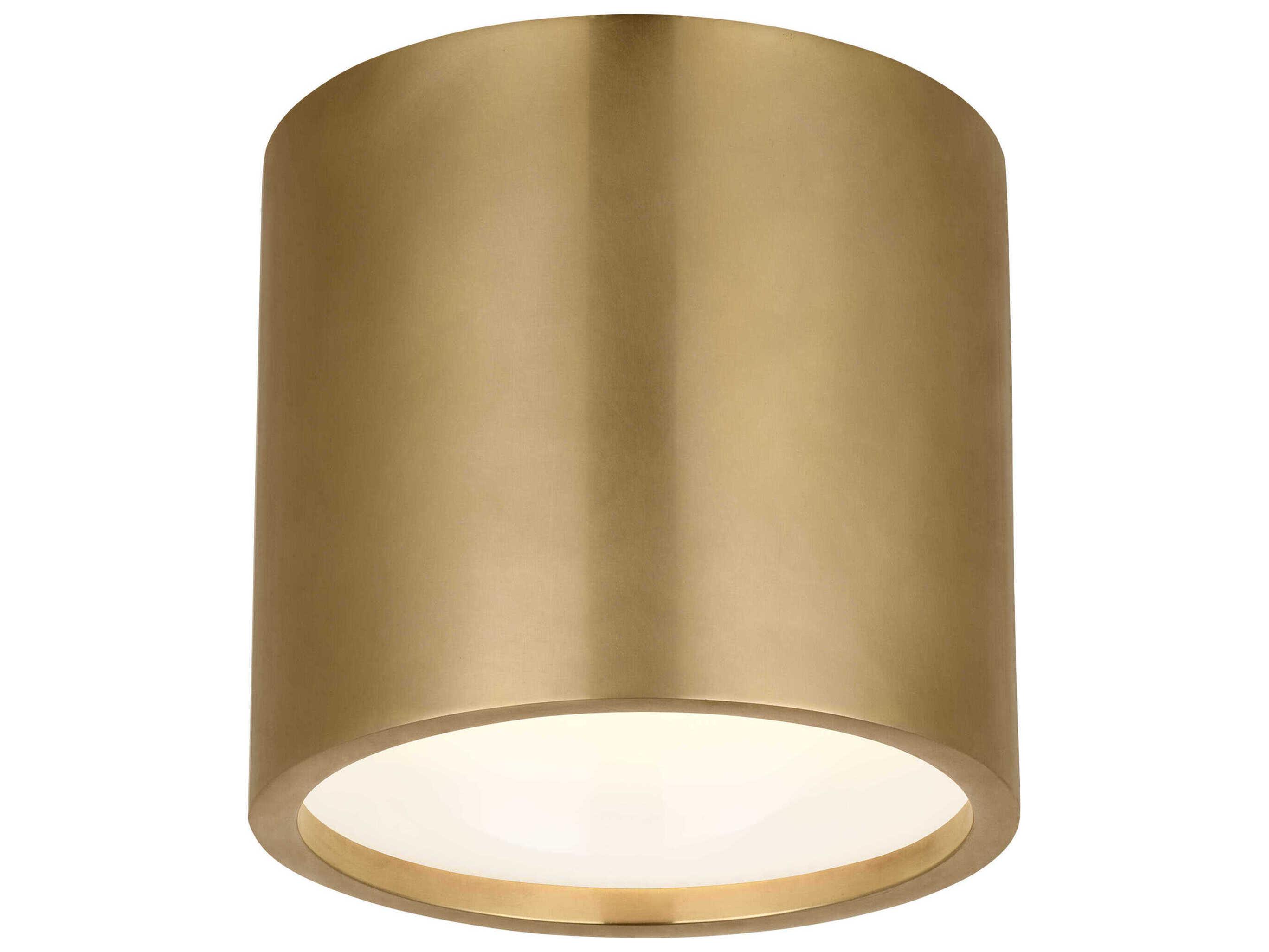 Visual Comfort Modern Dola 1-Light Brass Cylinder Flush Mount