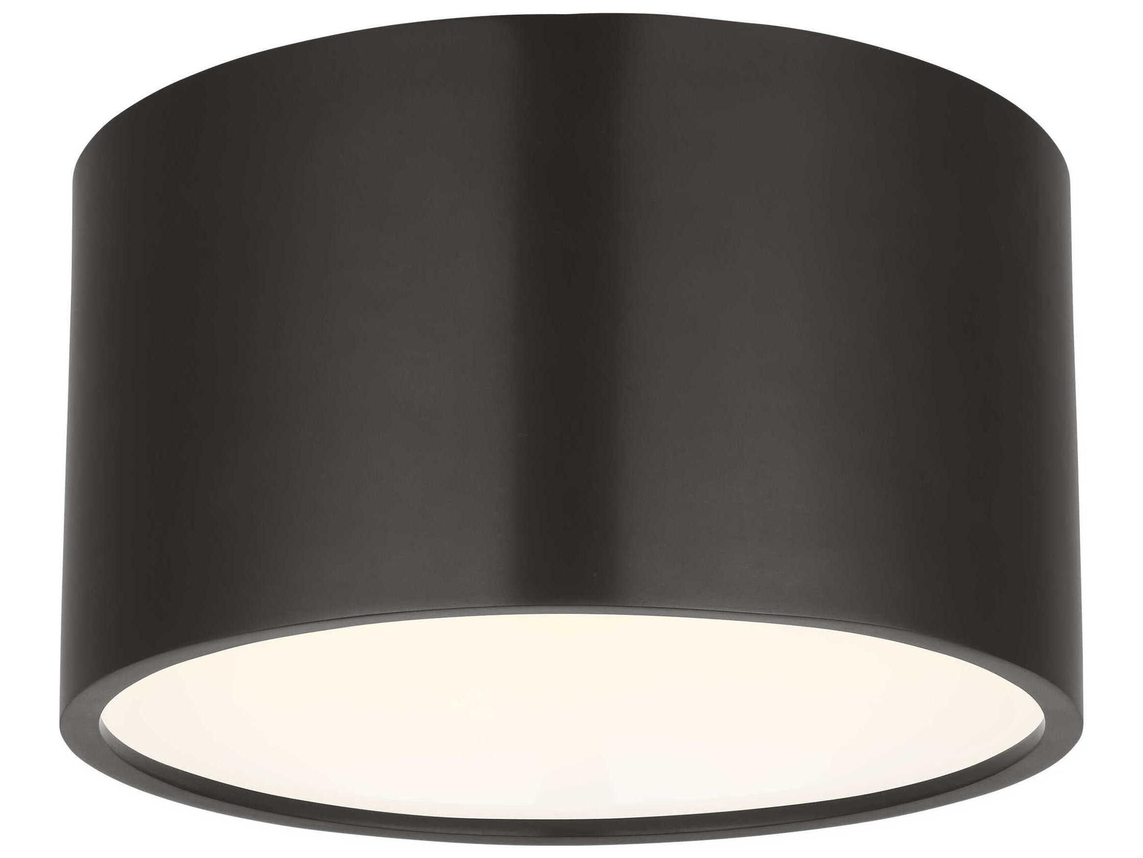 Visual Comfort Modern Dola 1-Light Bronze Drum Flush Mount