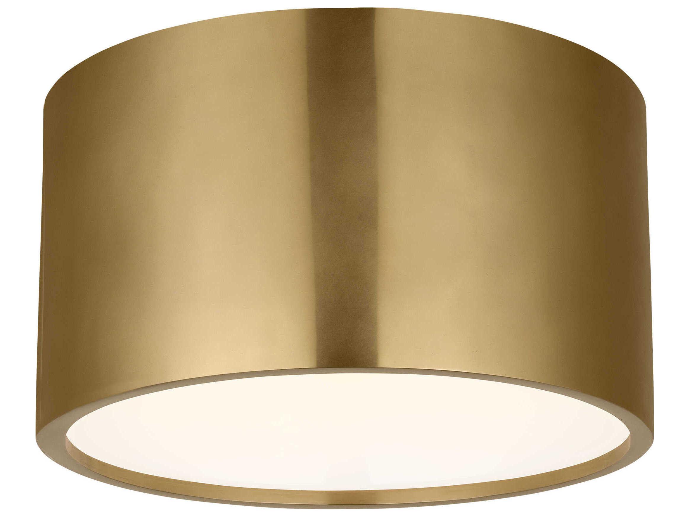 Visual Comfort Modern Dola 1-Light Brass Round Flush Mount