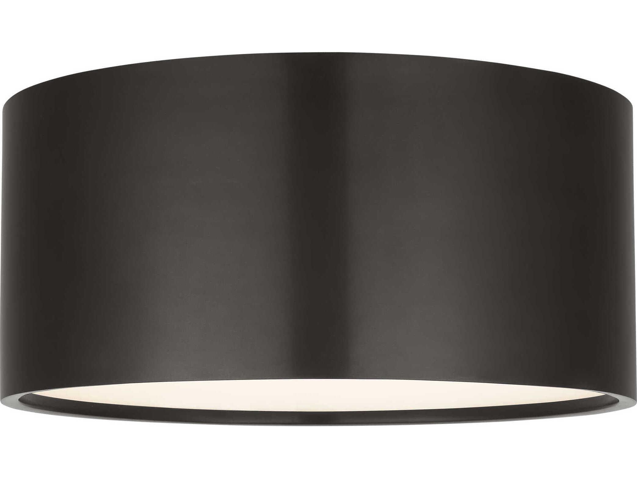 Visual Comfort Modern Dola 1-Light Bronze Drum Flush Mount