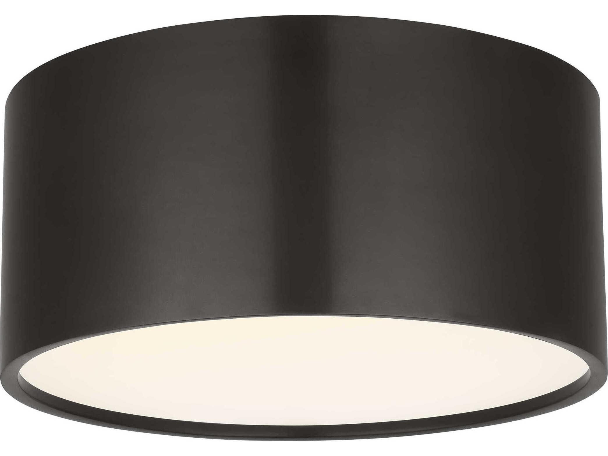 Visual Comfort Modern Dola 1-Light Bronze Drum Flush Mount