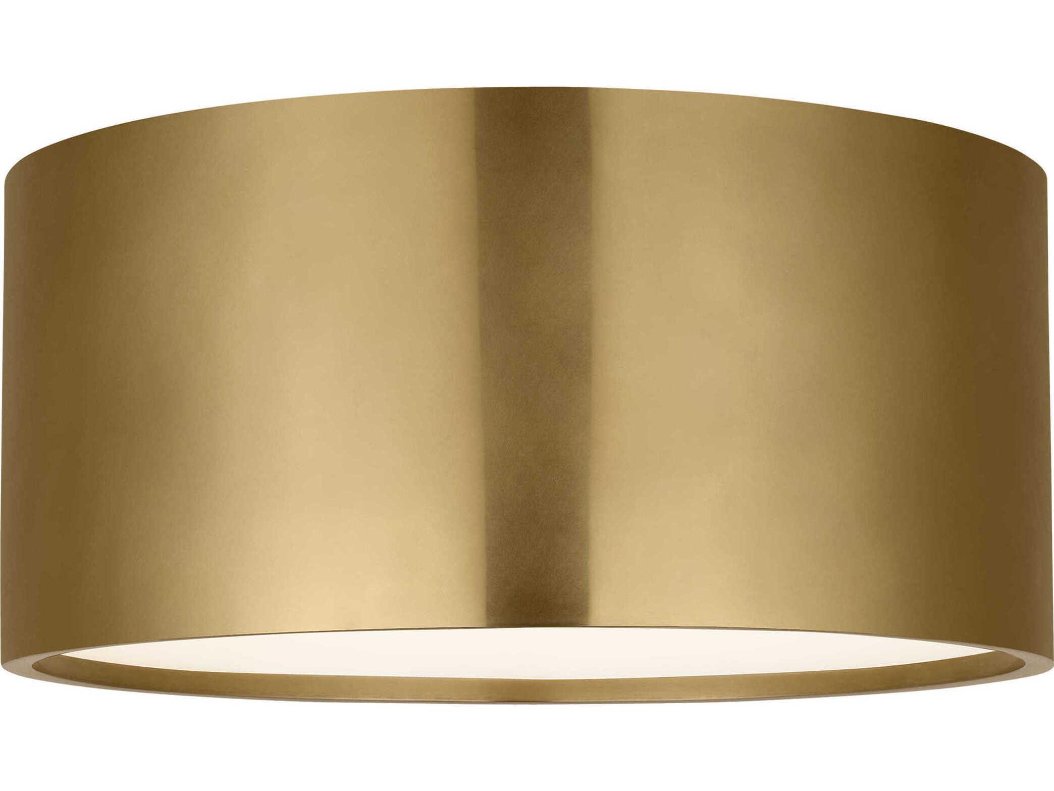Visual Comfort Modern Dola 1-Light Brass Drum Flush Mount