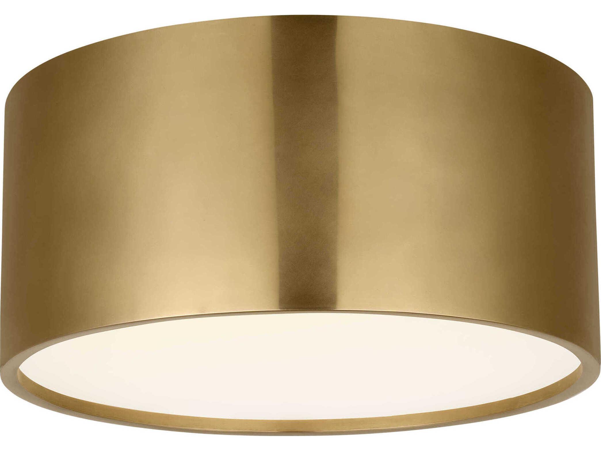 Visual Comfort Modern Dola 1-Light Brass Drum Flush Mount