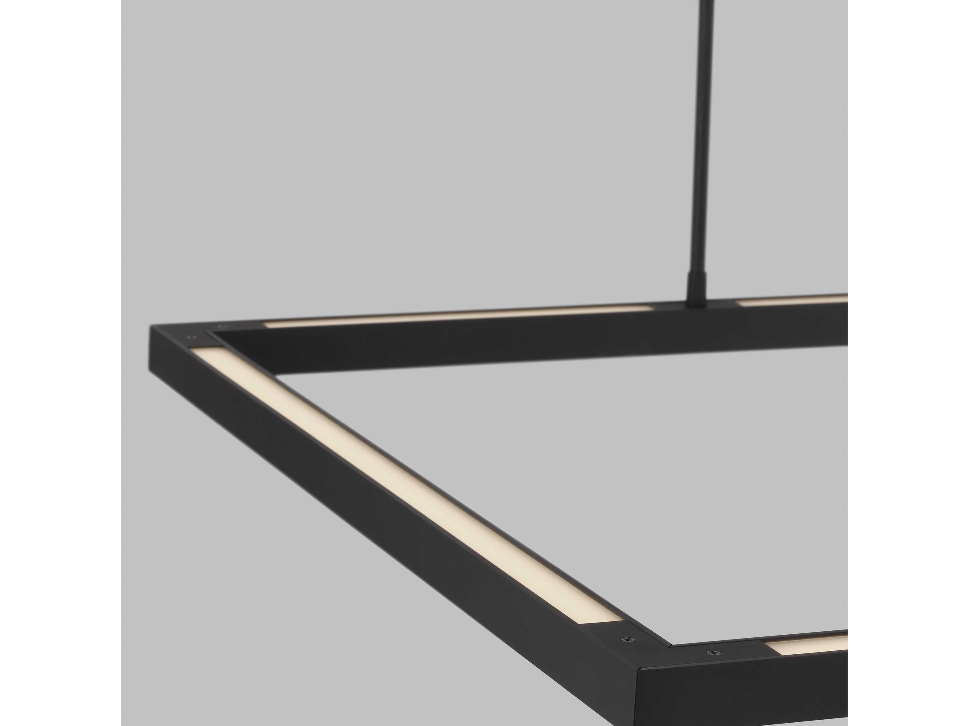 Visual Comfort Modern Stagger 1-Light Nightshade Black Geometric Island Pendant