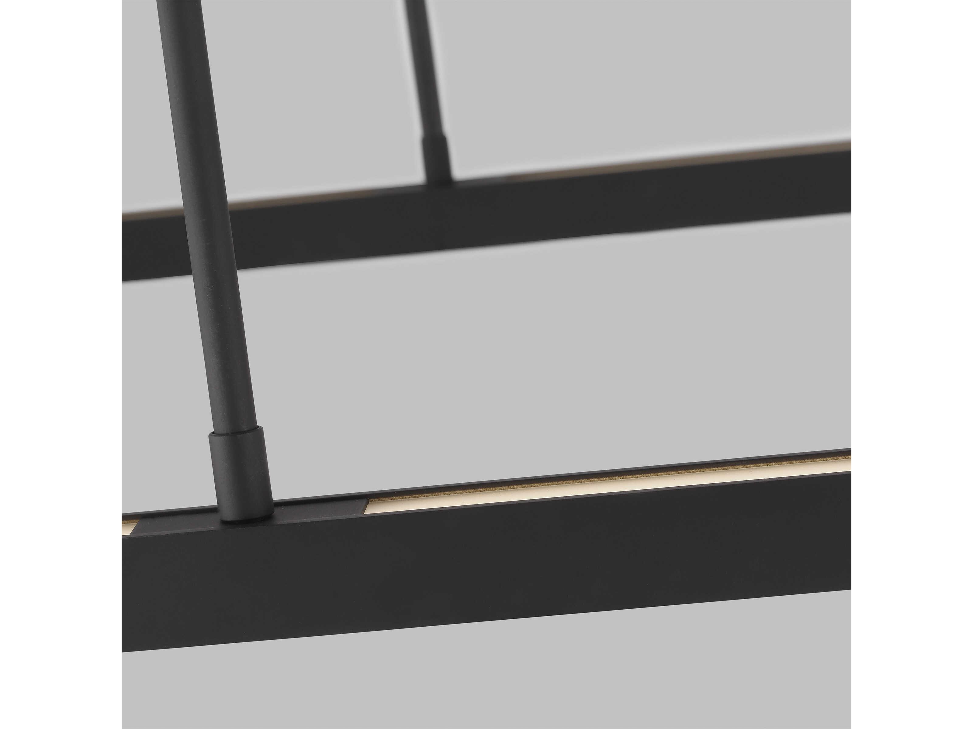 Visual Comfort Modern Stagger 1-Light Nightshade Black Geometric Island Pendant