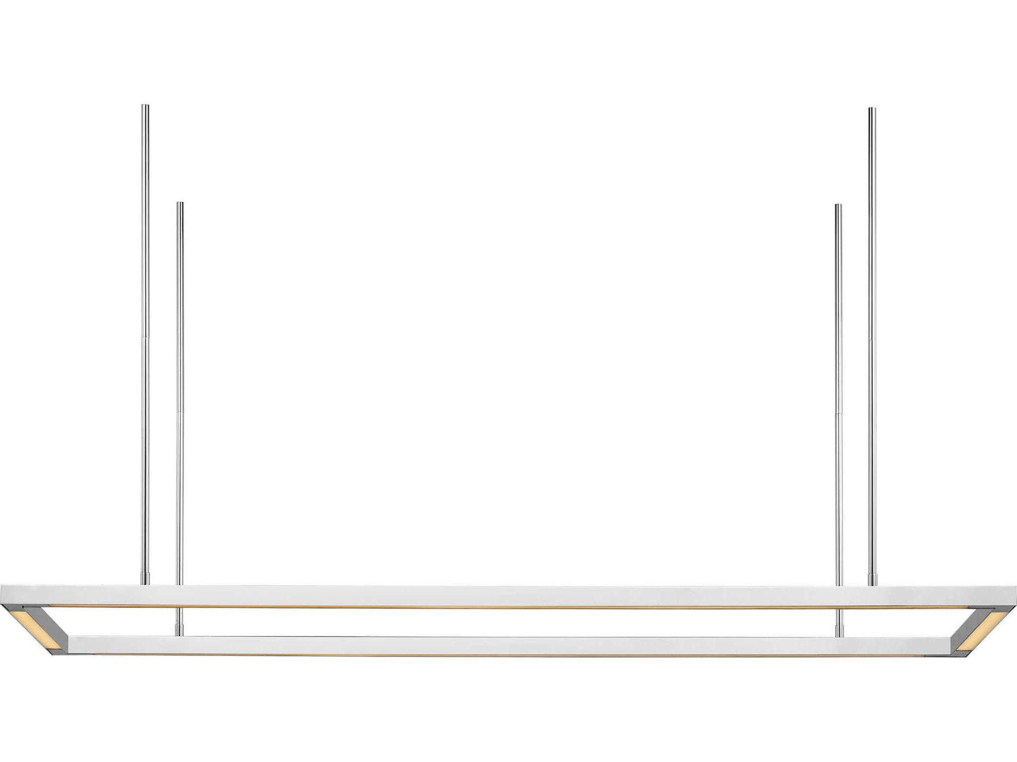 Visual Comfort Modern Stagger 1-Light Polished Stainless Steel Linear Island Pendant