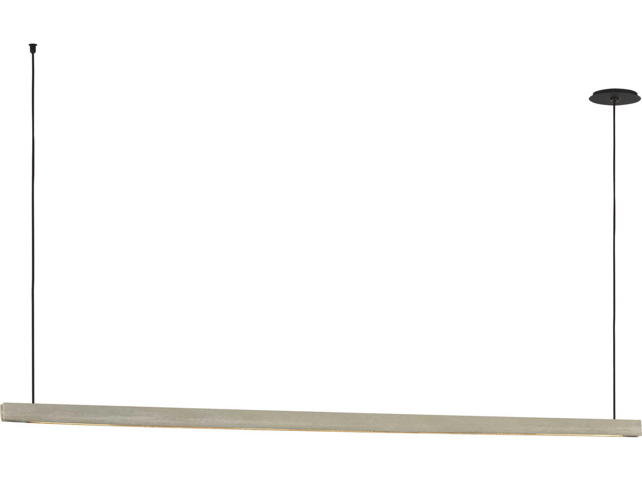 Visual Comfort Modern Lino 1-Light Honed Concrete Gray Linear Island Pendant