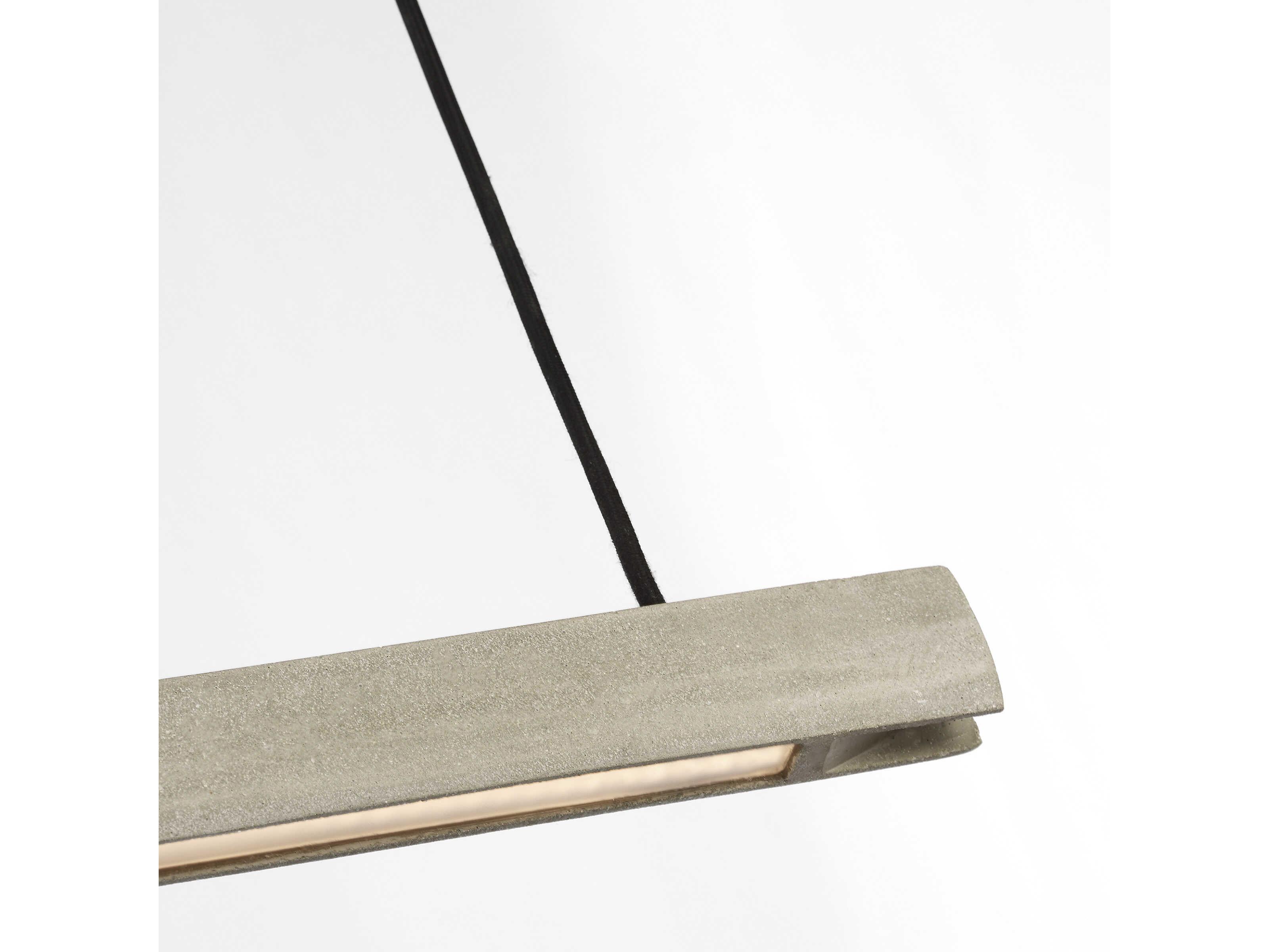 Visual Comfort Modern Lino 1-Light Honed Concrete Gray Linear Island Pendant