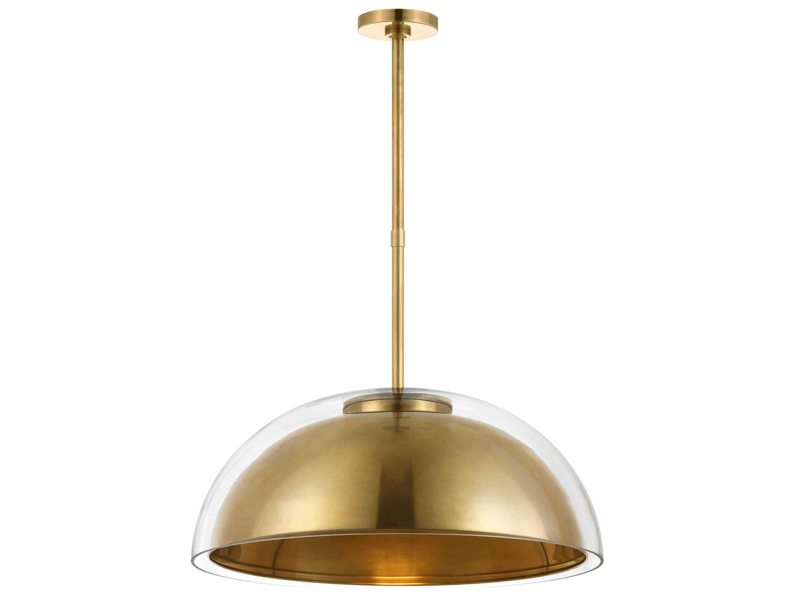 Visual Comfort Modern Lusi 1-Light Brass Dome Pendant