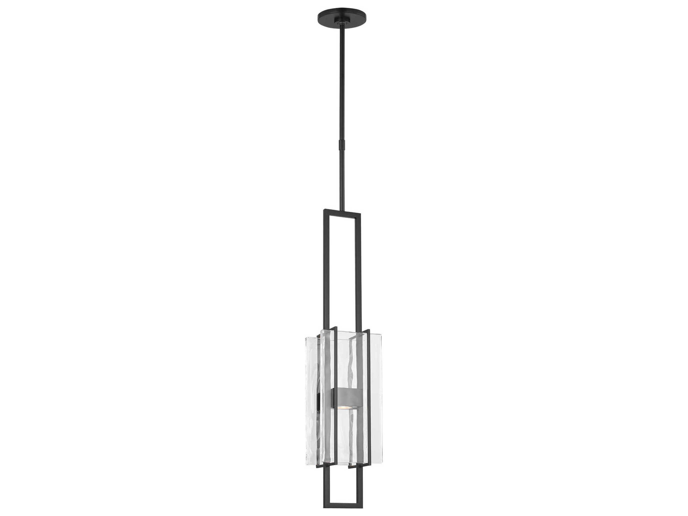 Visual Comfort Modern Duelle 1-Light Nightshade Black Geometric Linear Mini Pendant