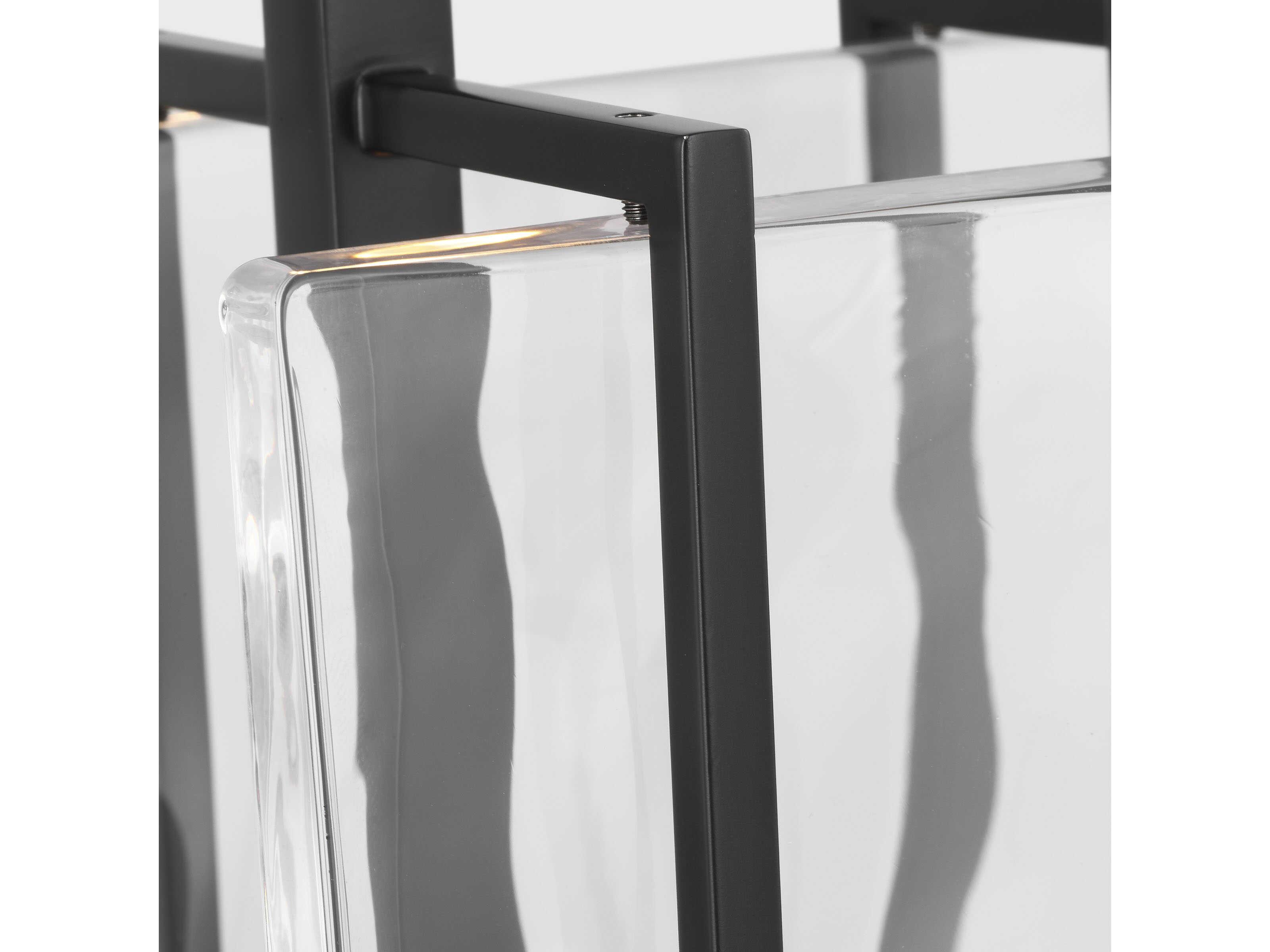 Visual Comfort Modern Duelle 1-Light Nightshade Black Geometric Linear Mini Pendant