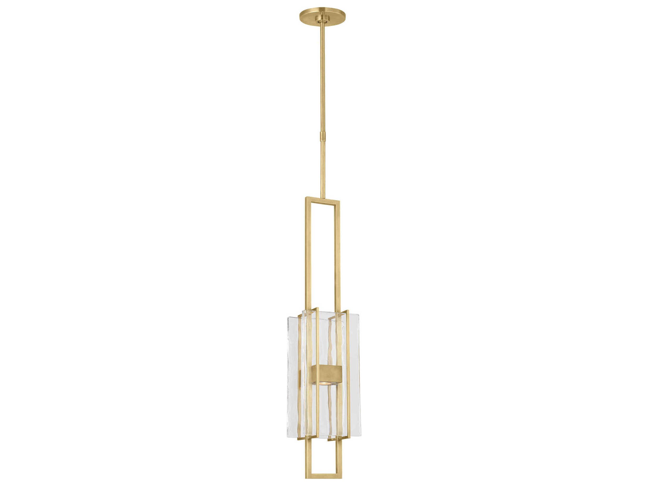 Visual Comfort Modern Duelle 1-Light Brass Geometric Linear Mini Pendant
