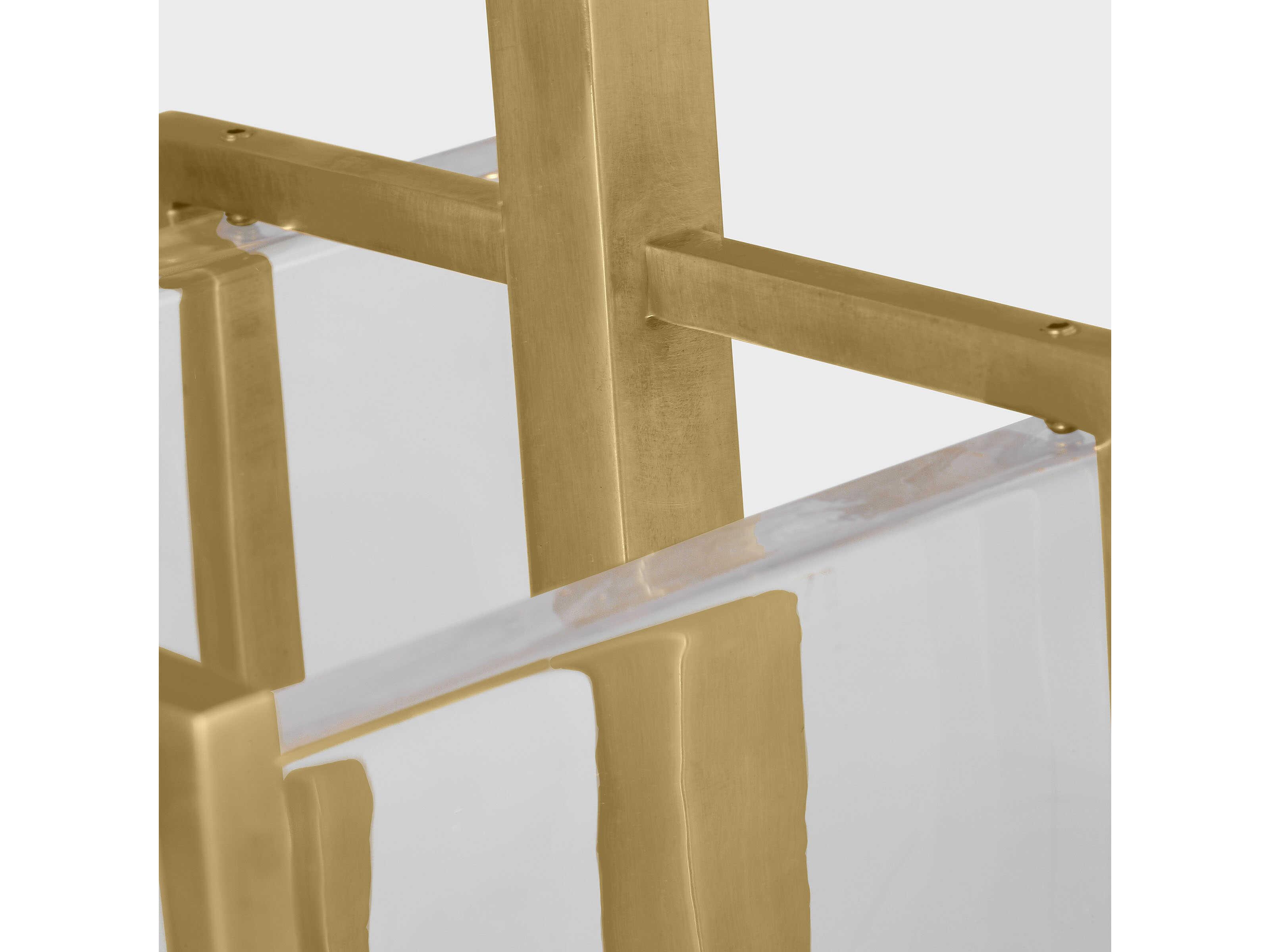 Visual Comfort Modern Duelle 1-Light Brass Geometric Linear Mini Pendant