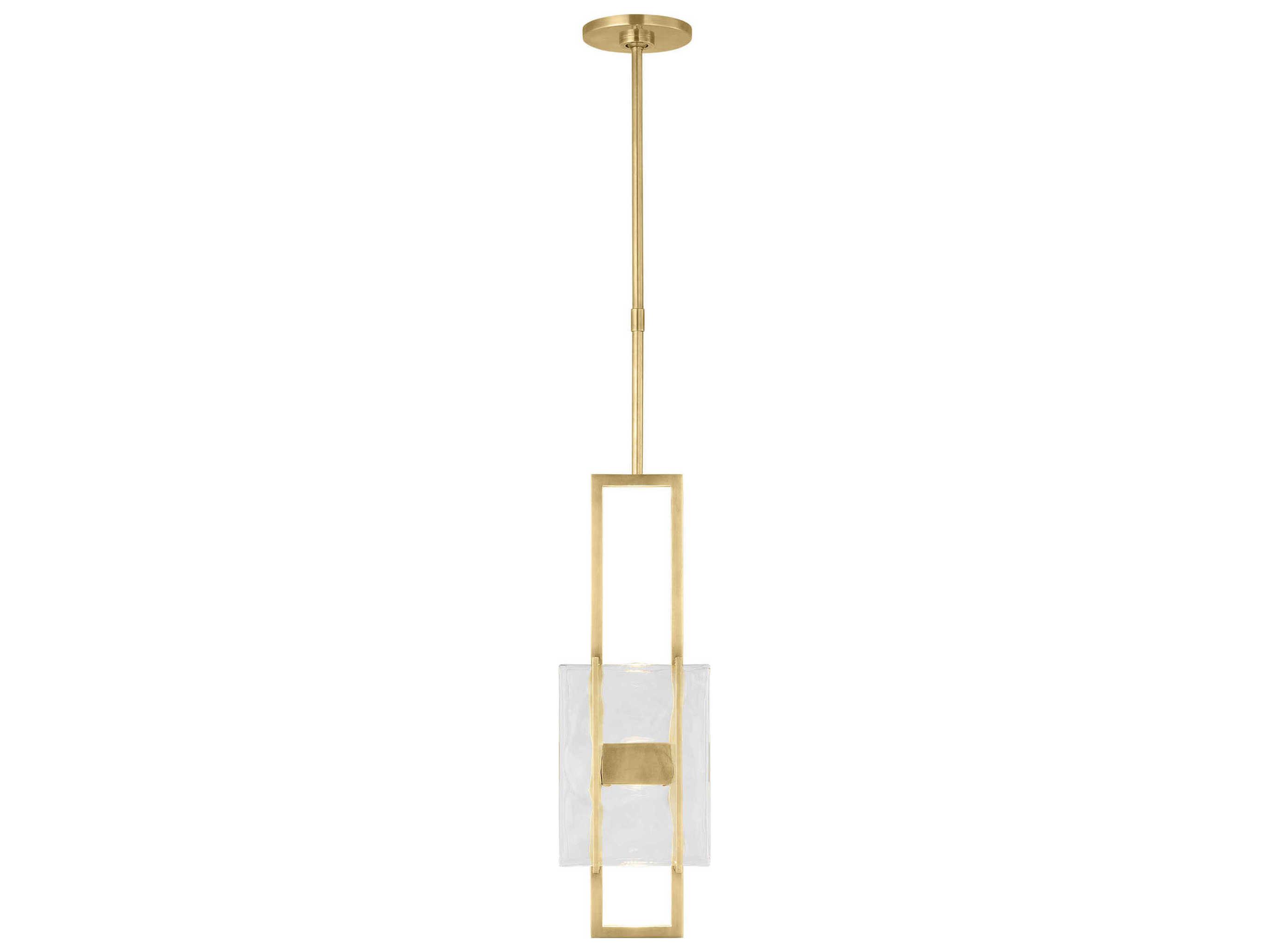 Visual Comfort Modern Duelle 1-Light Brass Geometric Linear Mini Pendant