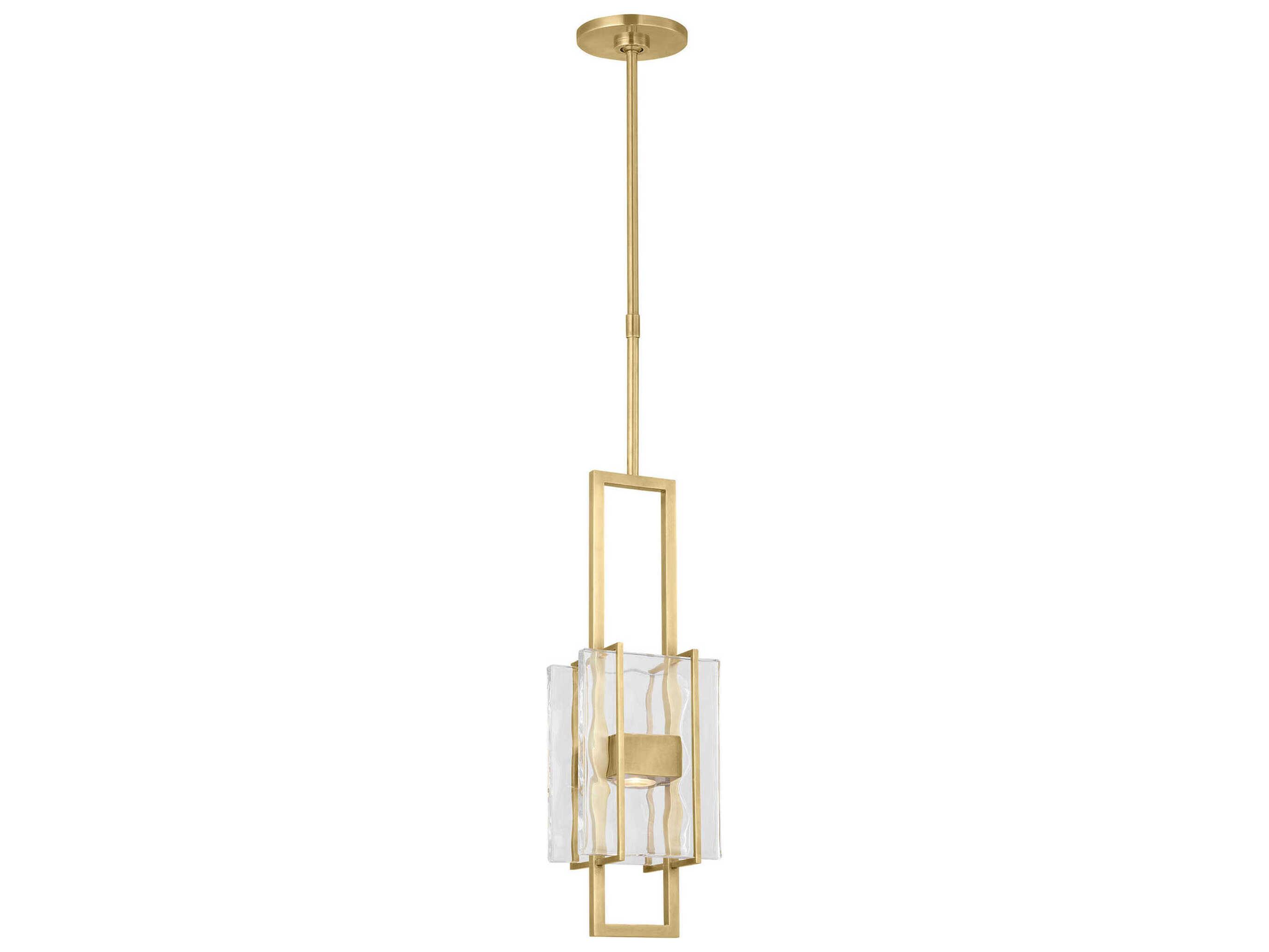 Visual Comfort Modern Duelle 1-Light Brass Geometric Linear Mini Pendant