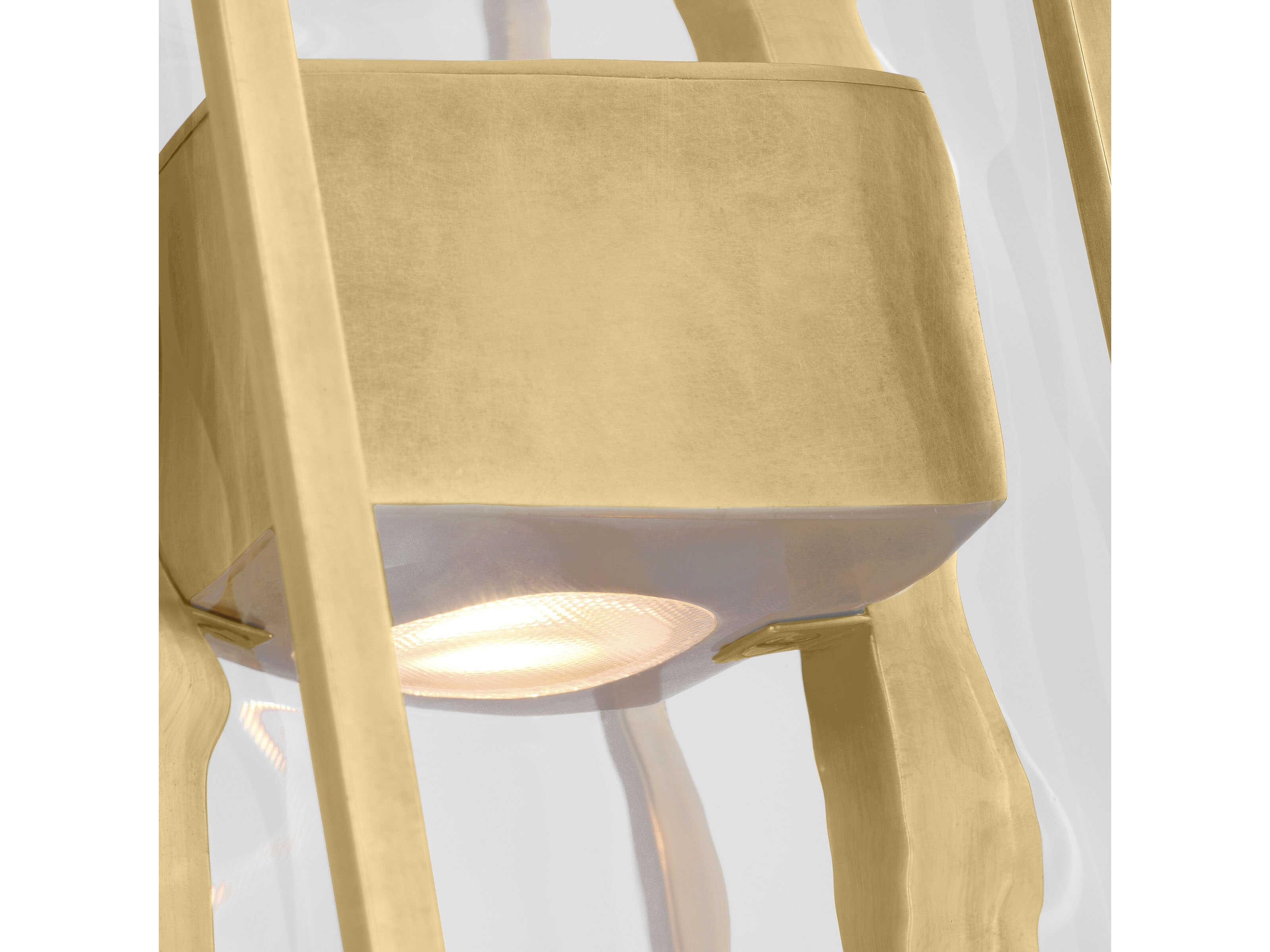 Visual Comfort Modern Duelle 1-Light Brass Geometric Linear Mini Pendant