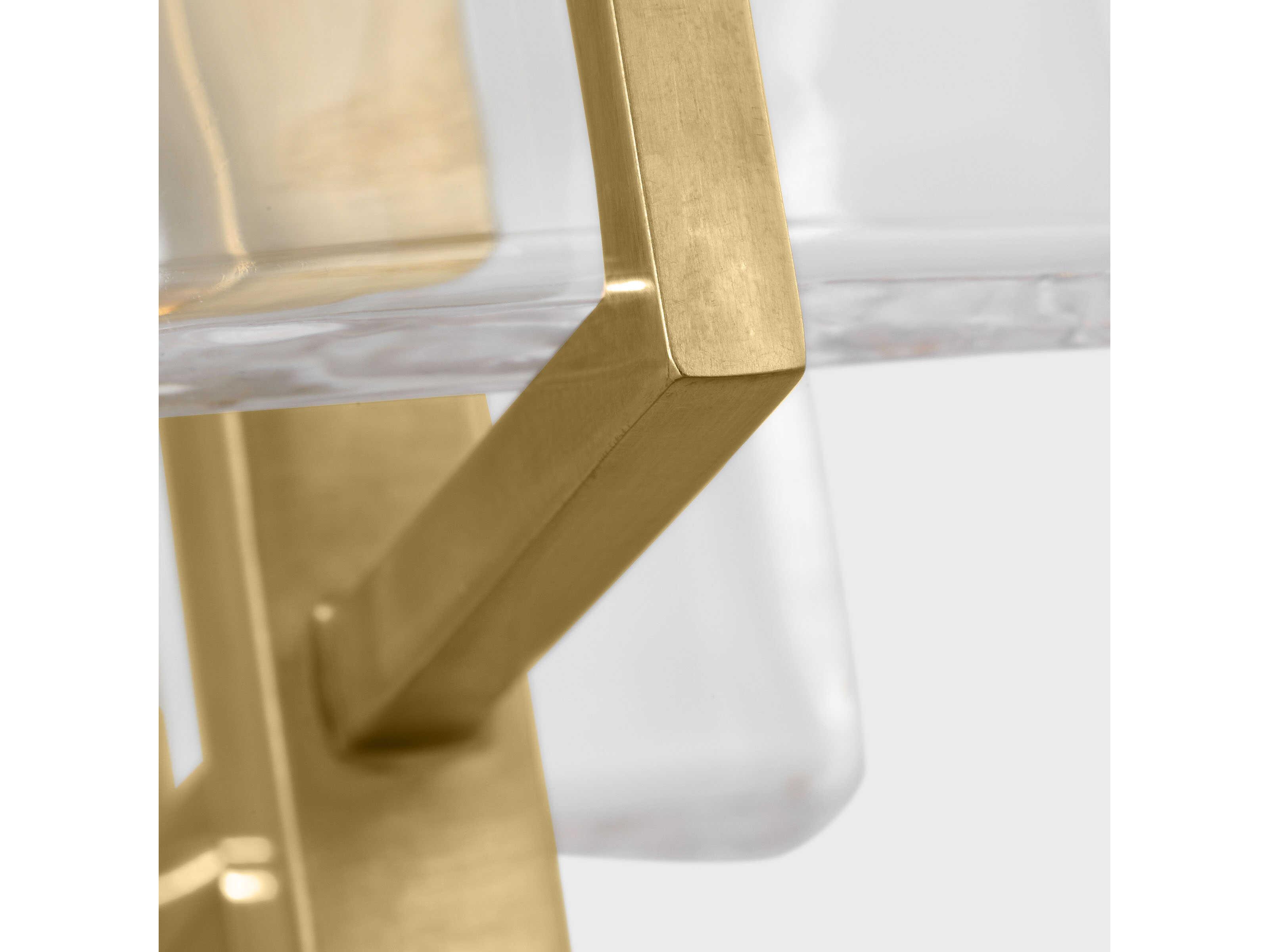 Visual Comfort Modern Duelle 1-Light Brass Geometric Linear Mini Pendant