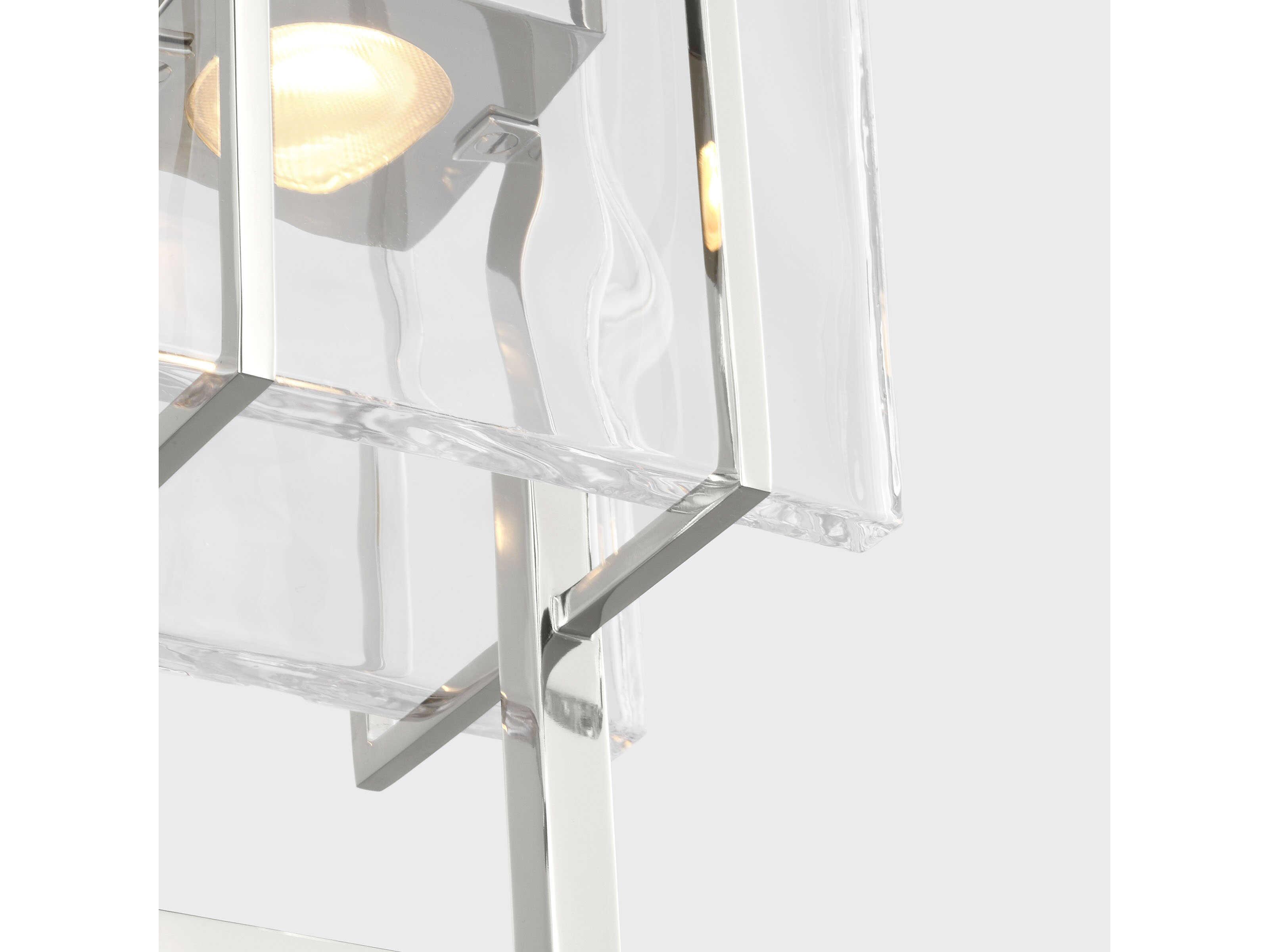 Visual Comfort Modern Duelle 1-Light Polished Nickel Geometric Linear Mini Pendant