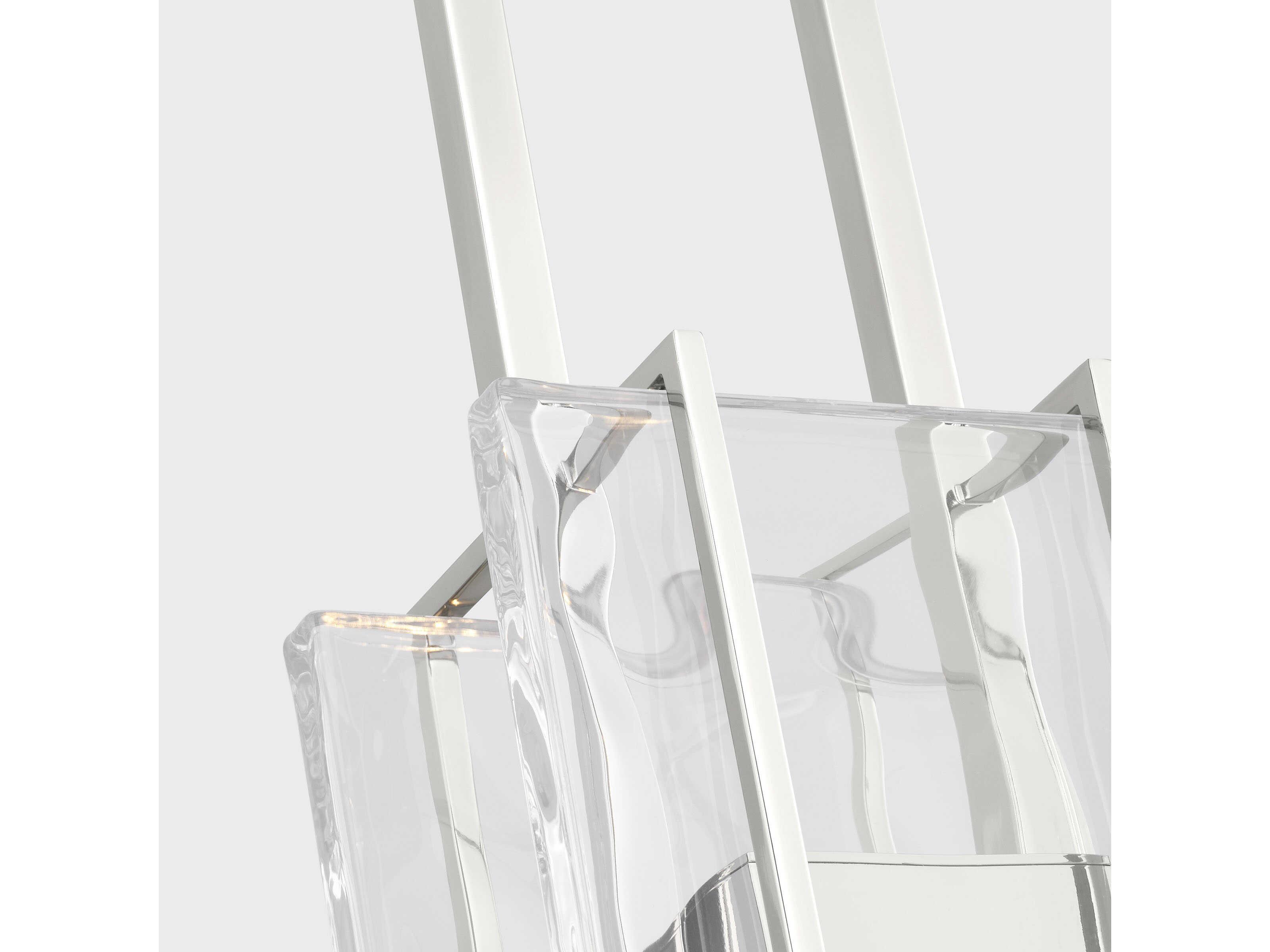 Visual Comfort Modern Duelle 1-Light Polished Nickel Geometric Linear Mini Pendant