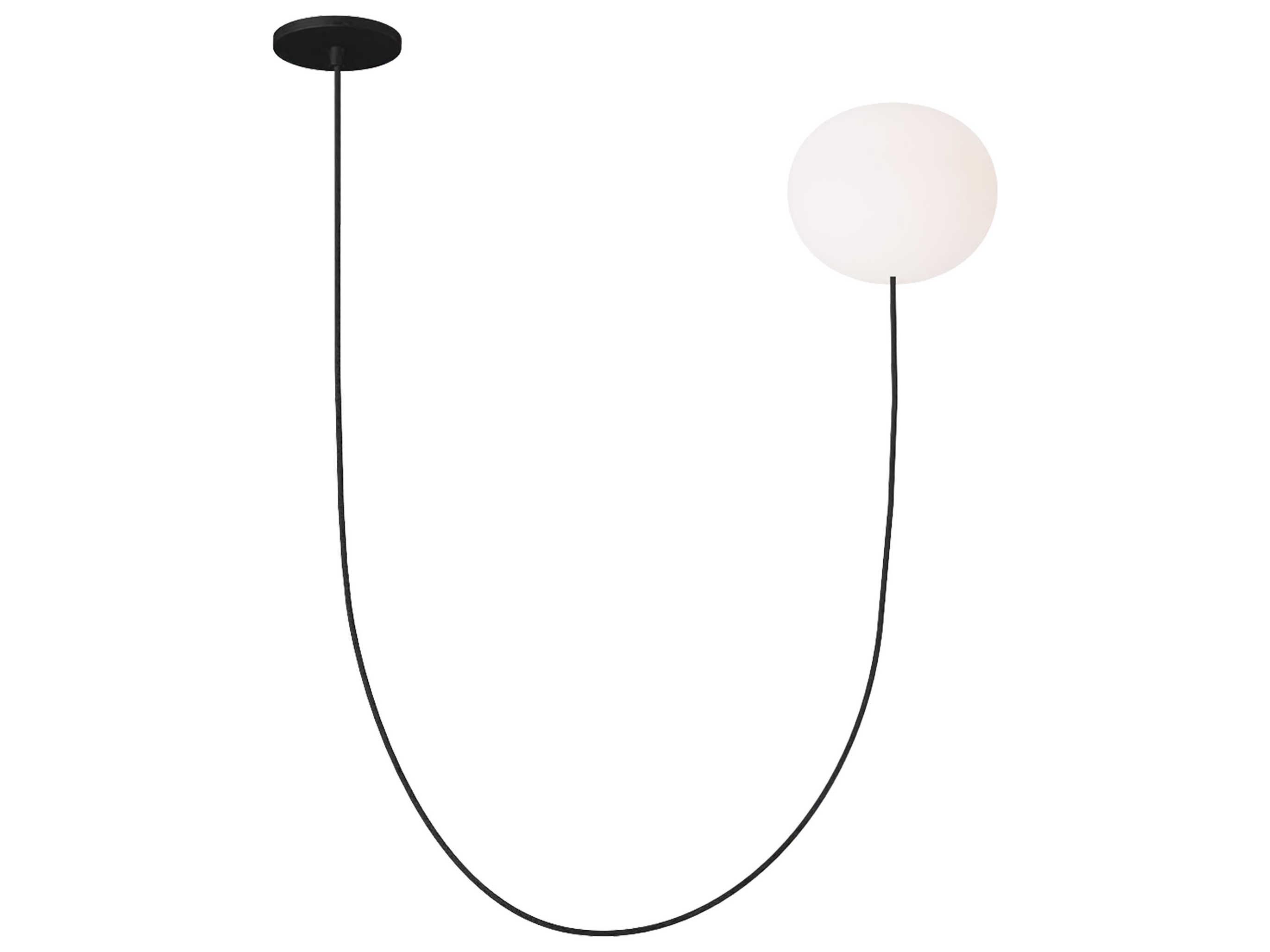 Visual Comfort Modern Helium 1-Light Matte Black Globe Chandelier