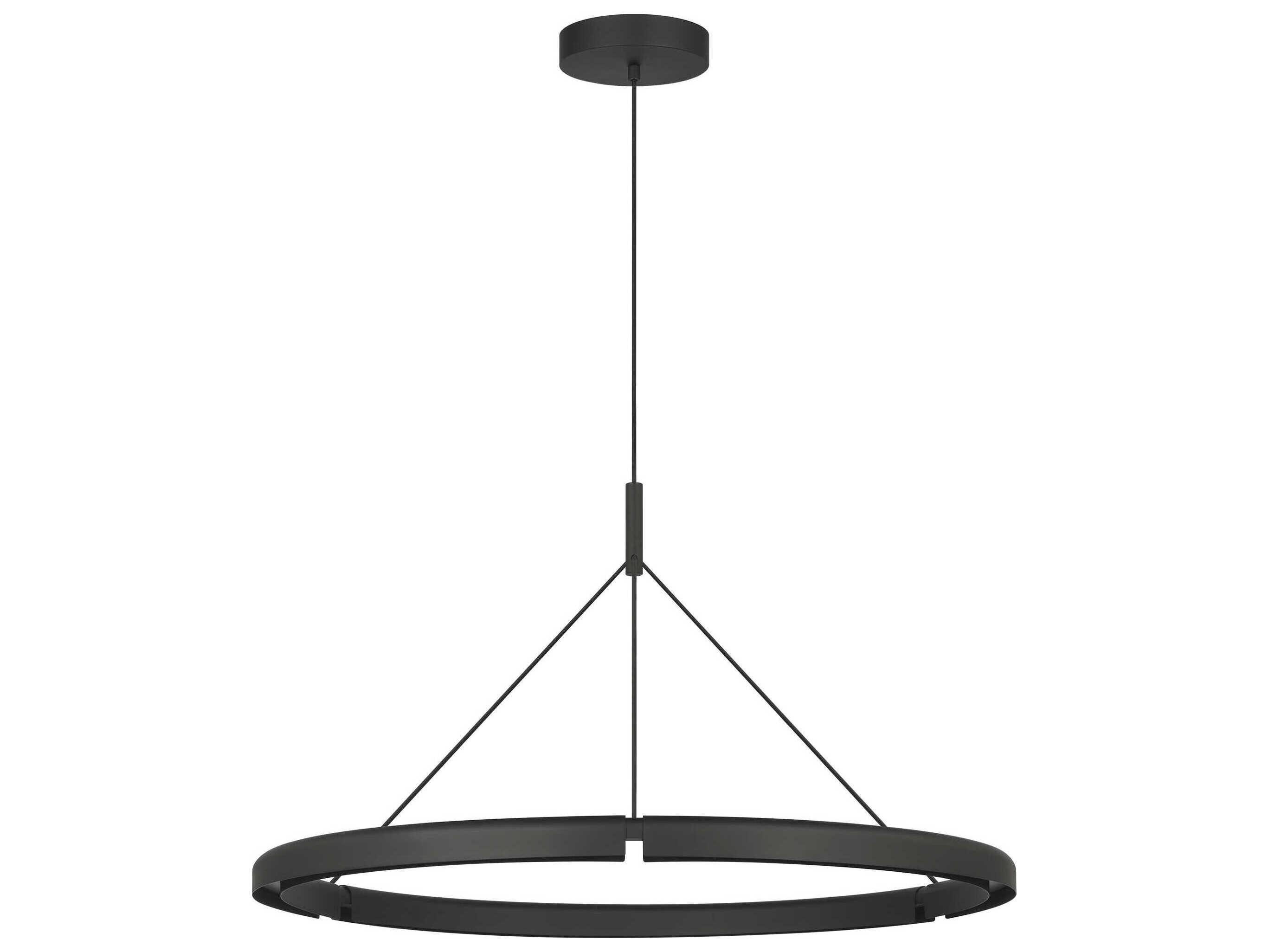 Visual Comfort Modern Cloak 1-Light Nightshade Black Round Pendant