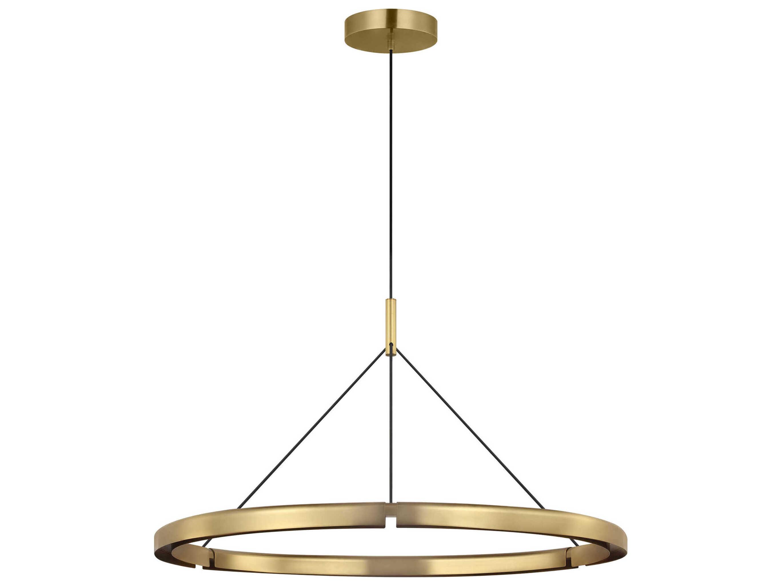 Visual Comfort Modern Cloak 1-Light Brass Round Pendant