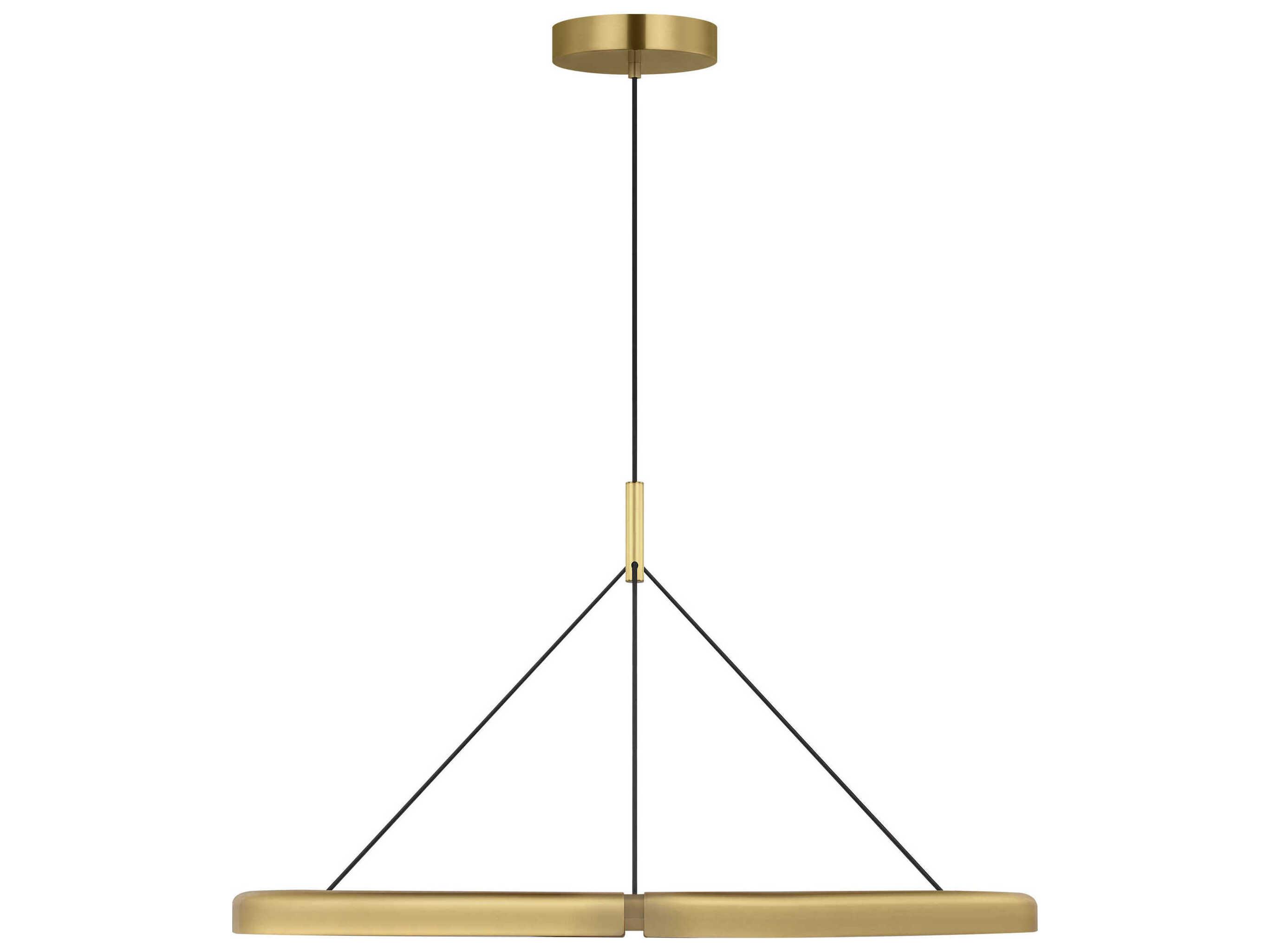 Visual Comfort Modern Cloak 1-Light Brass Round Pendant