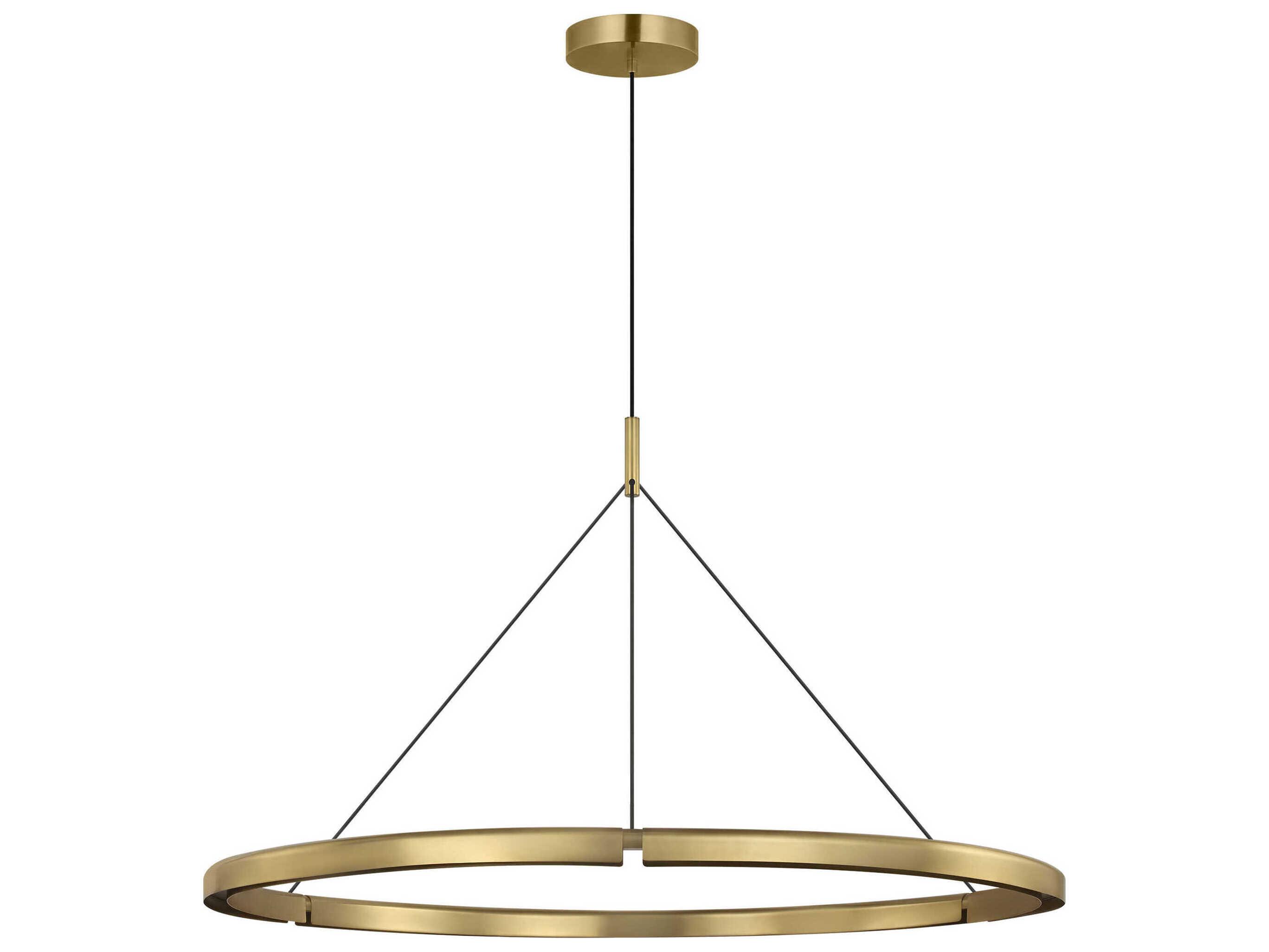 Visual Comfort Modern Cloak 1-Light Brass Round Pendant