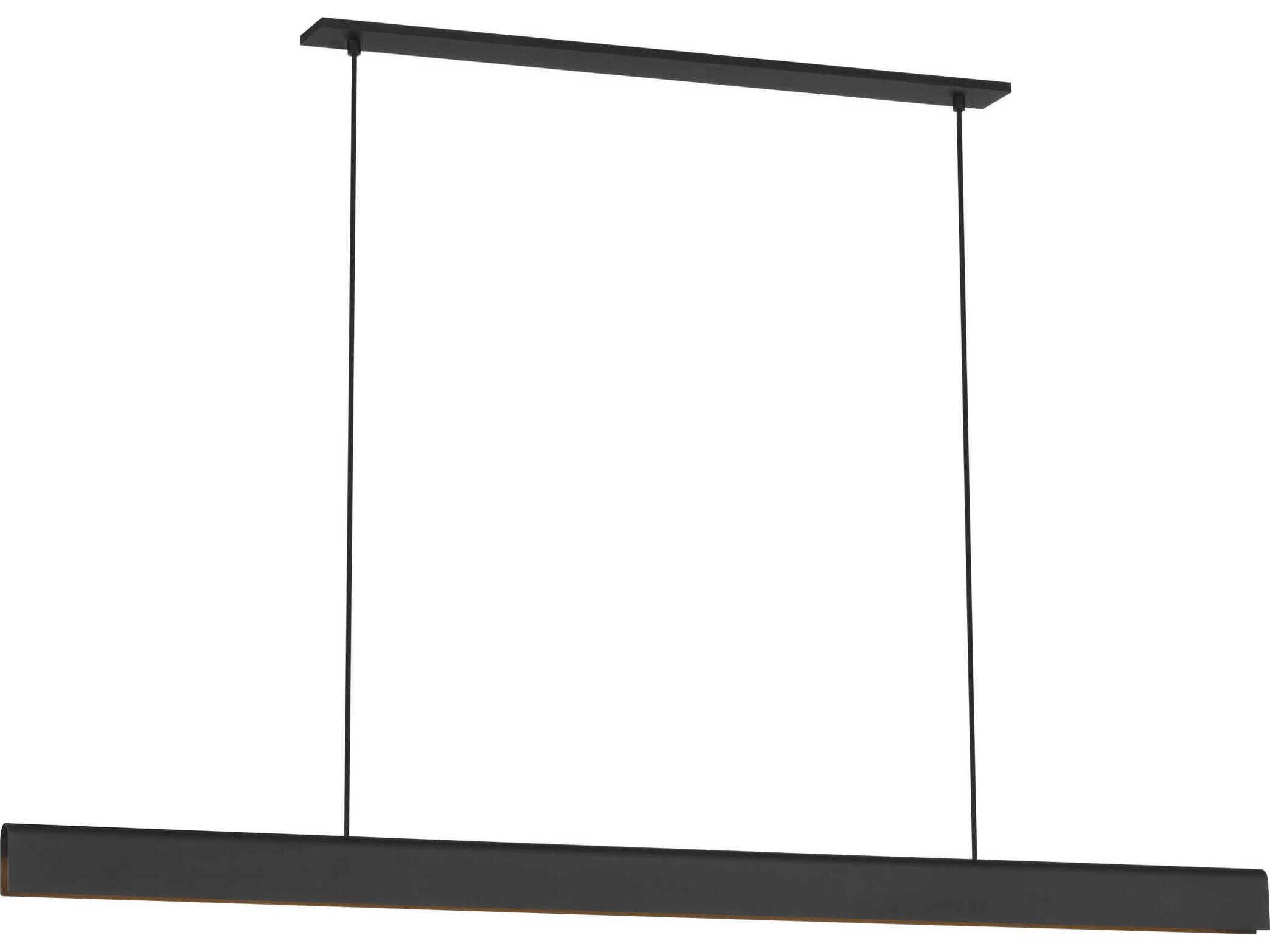 Visual Comfort Modern Cloak 1-Light Nightshade Black Linear Island Pendant