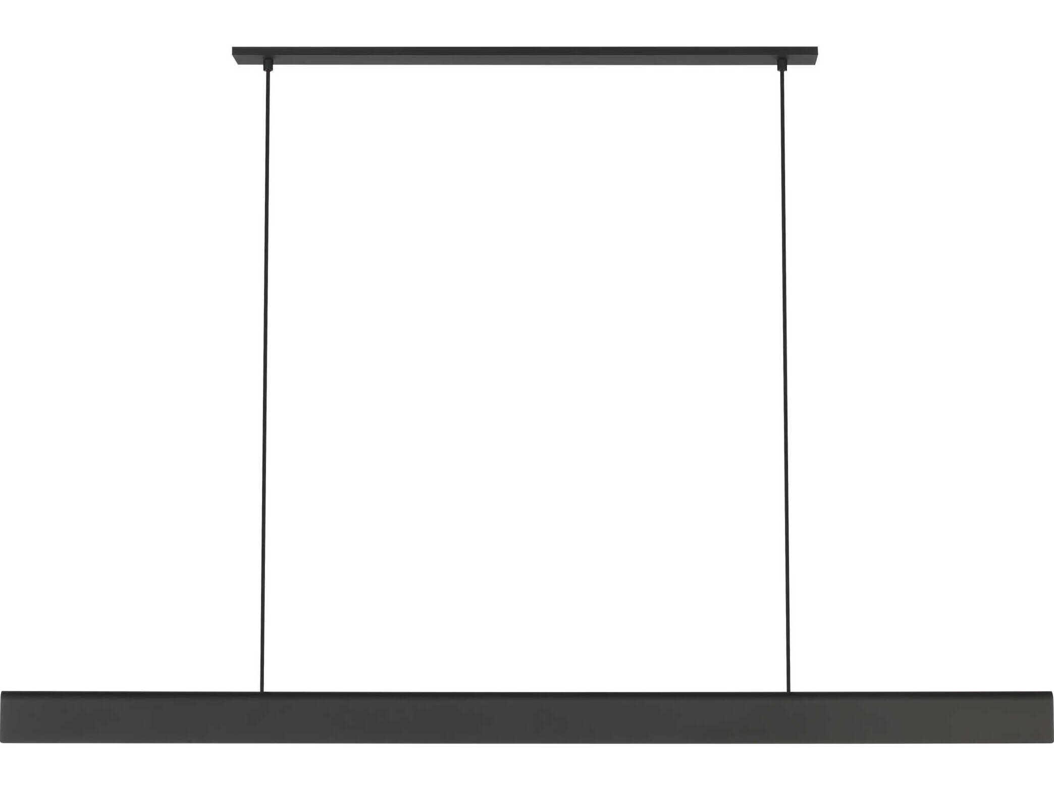 Visual Comfort Modern Cloak 1-Light Nightshade Black Linear Island Pendant