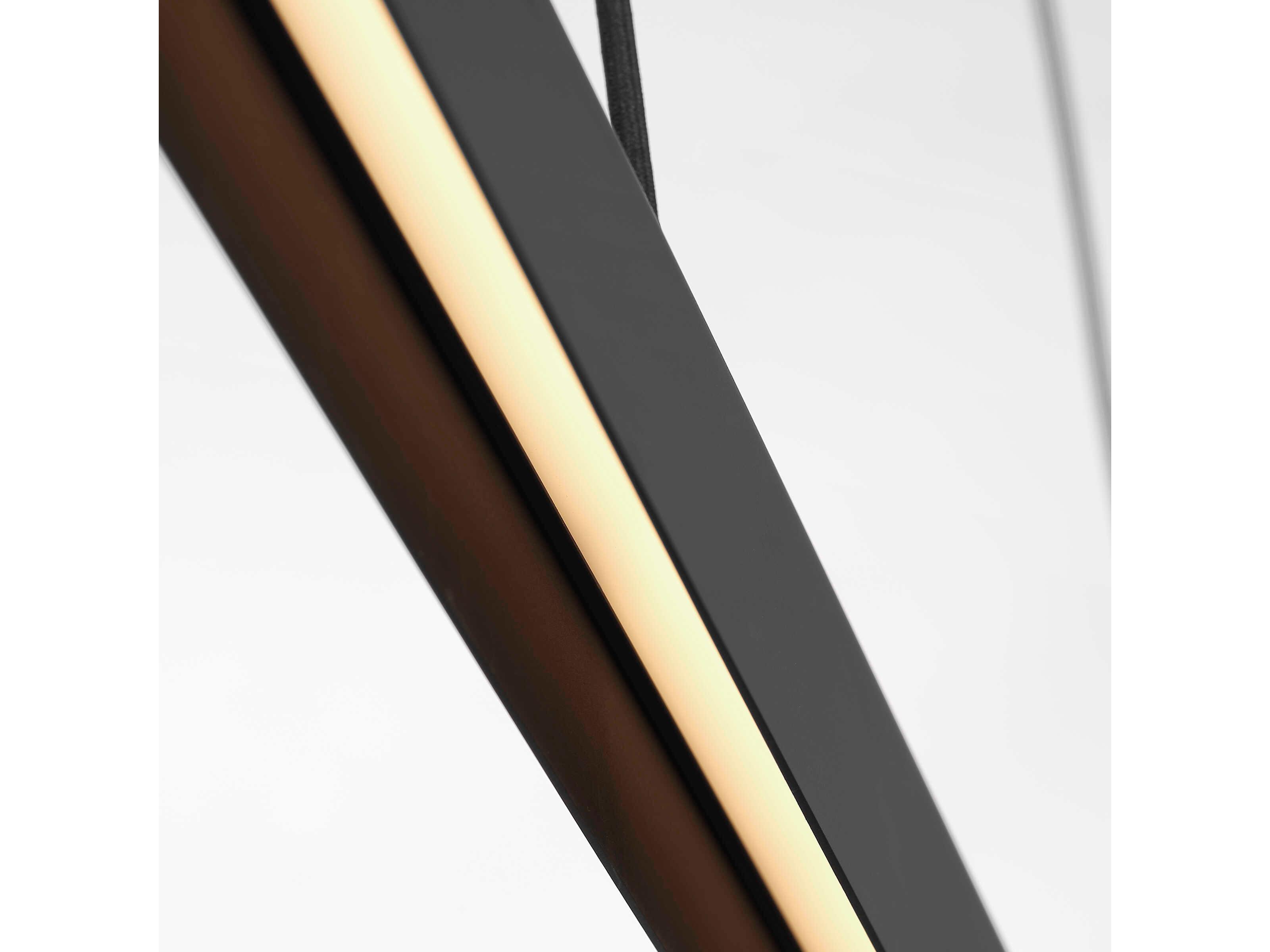 Visual Comfort Modern Cloak 1-Light Nightshade Black Linear Island Pendant