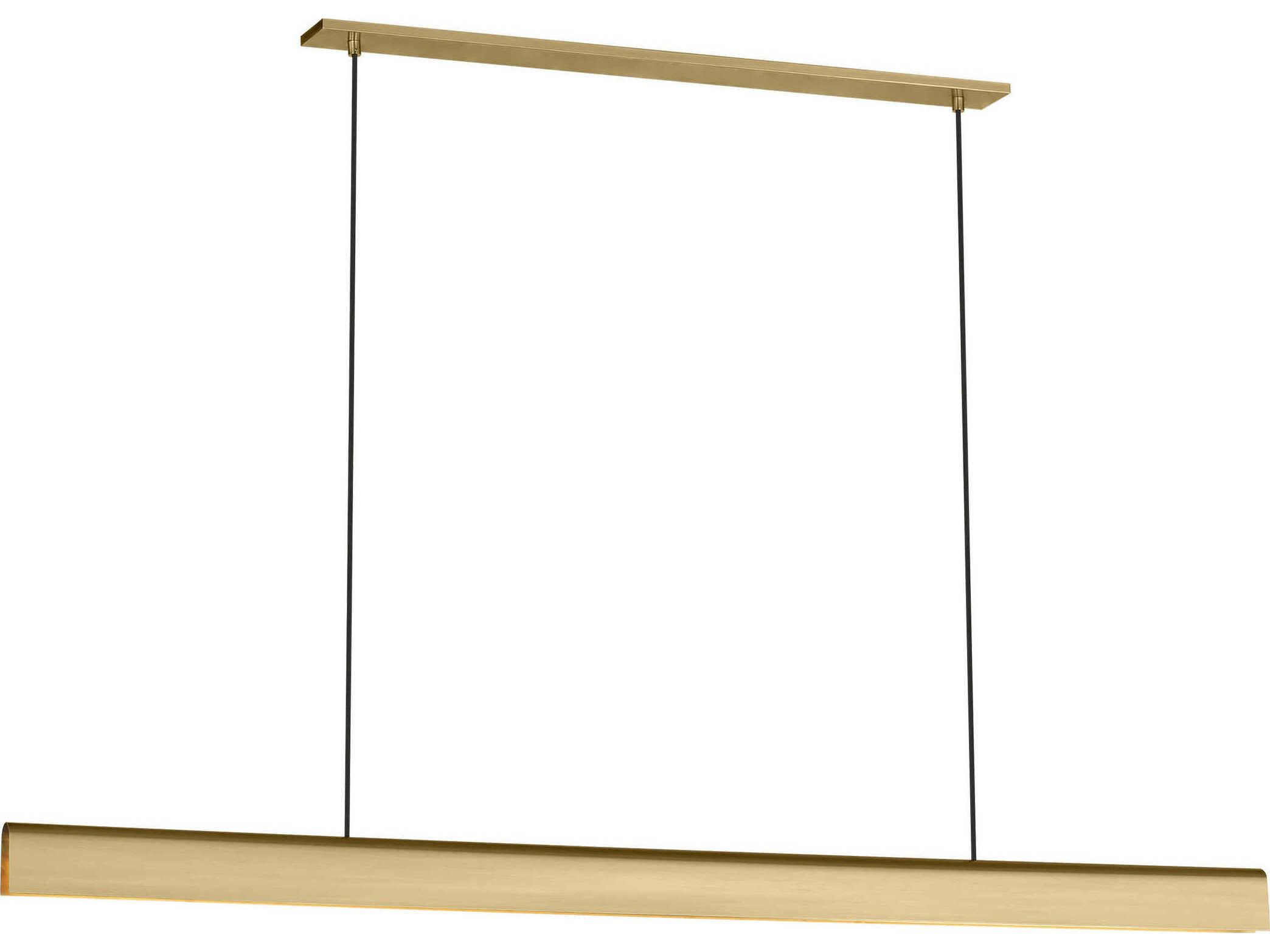 Visual Comfort Modern Cloak 1-Light Brass Linear Island Pendant