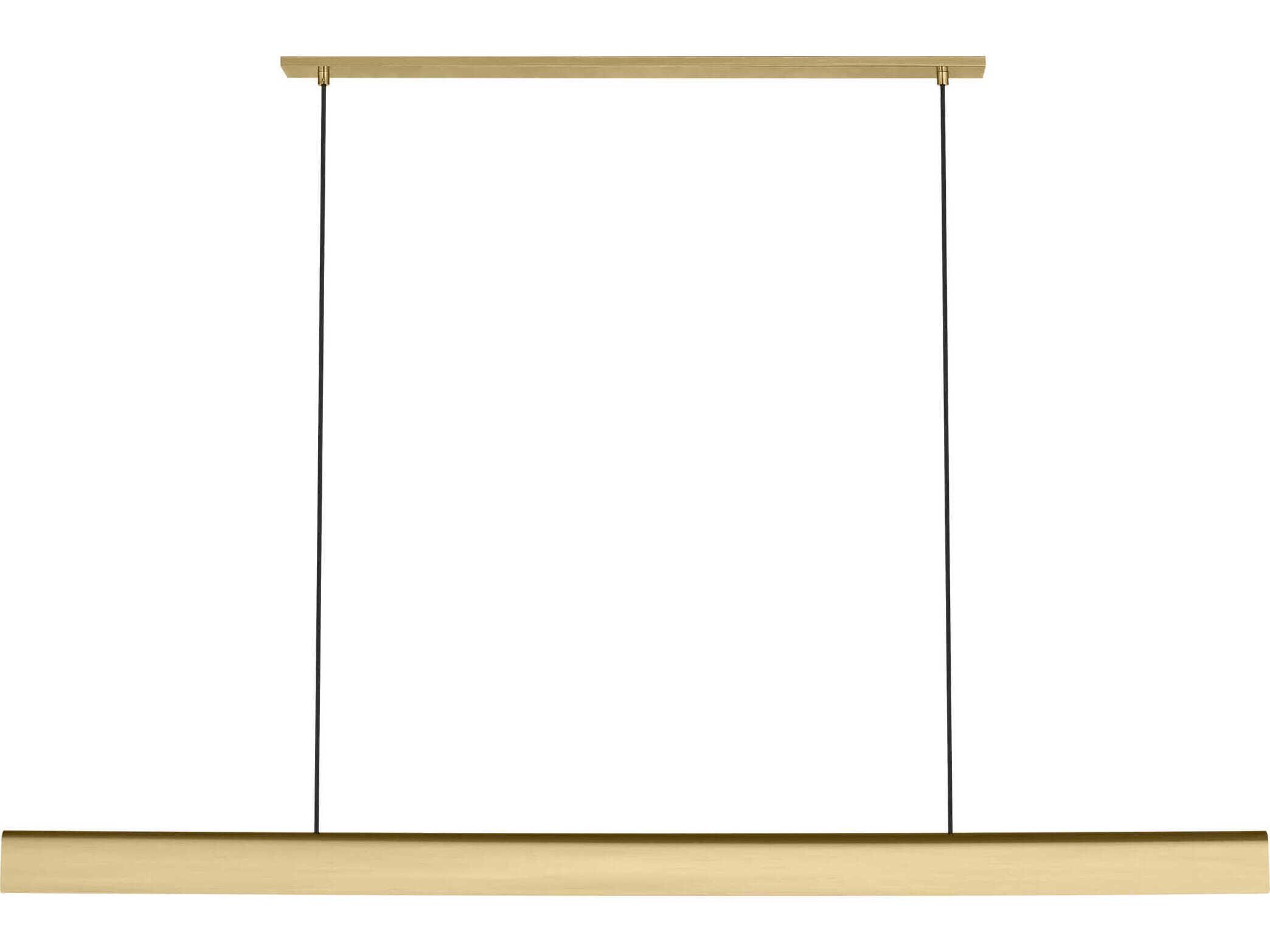 Visual Comfort Modern Cloak 1-Light Brass Linear Island Pendant