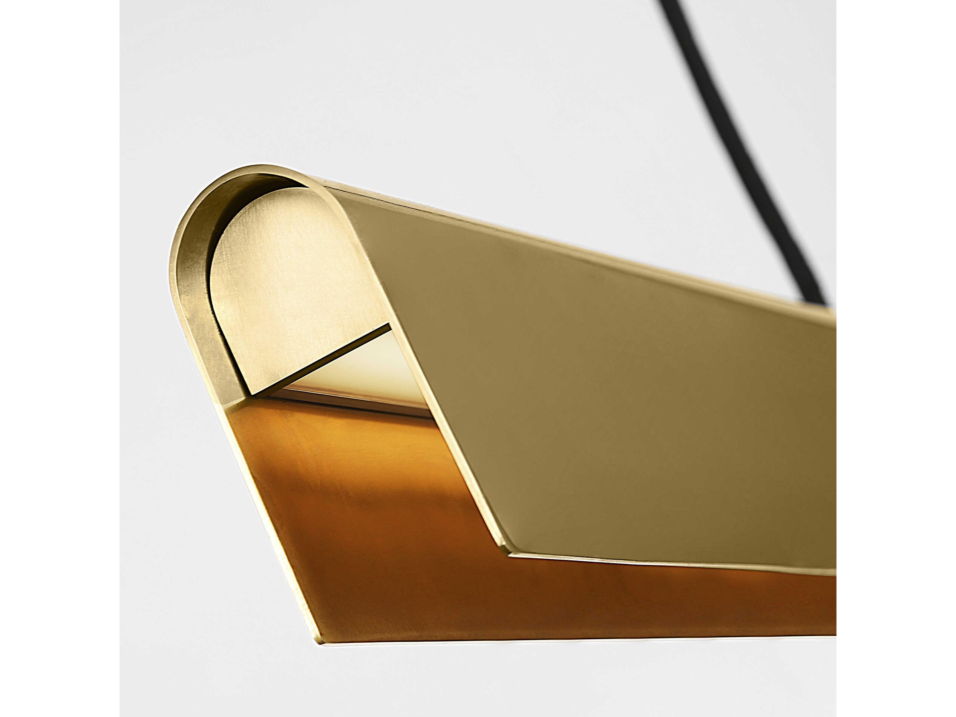 Visual Comfort Modern Cloak 1-Light Brass Linear Island Pendant