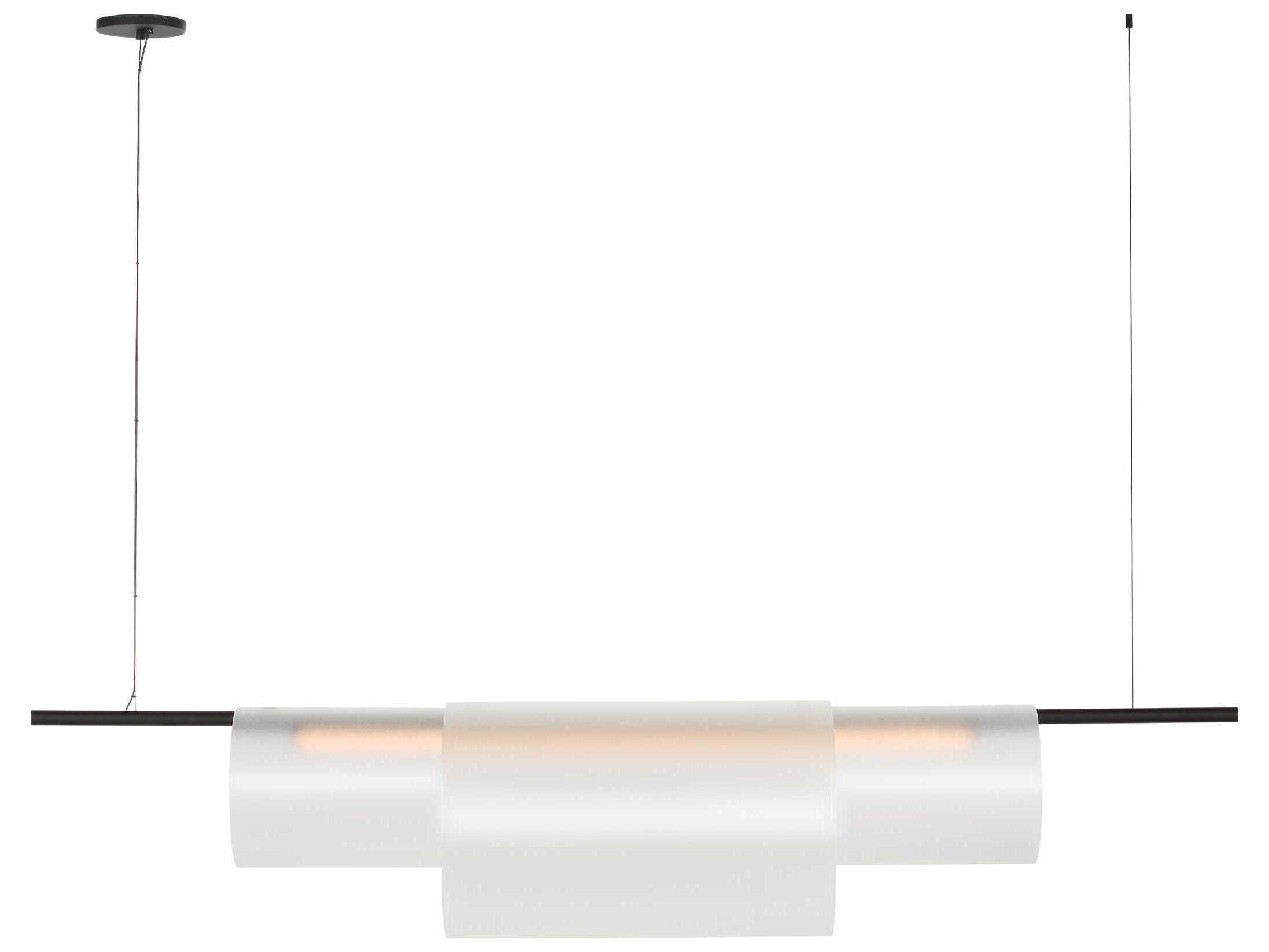 Visual Comfort Modern Trace 1-Light Nightshade Black Cylinder Linear Island Pendant