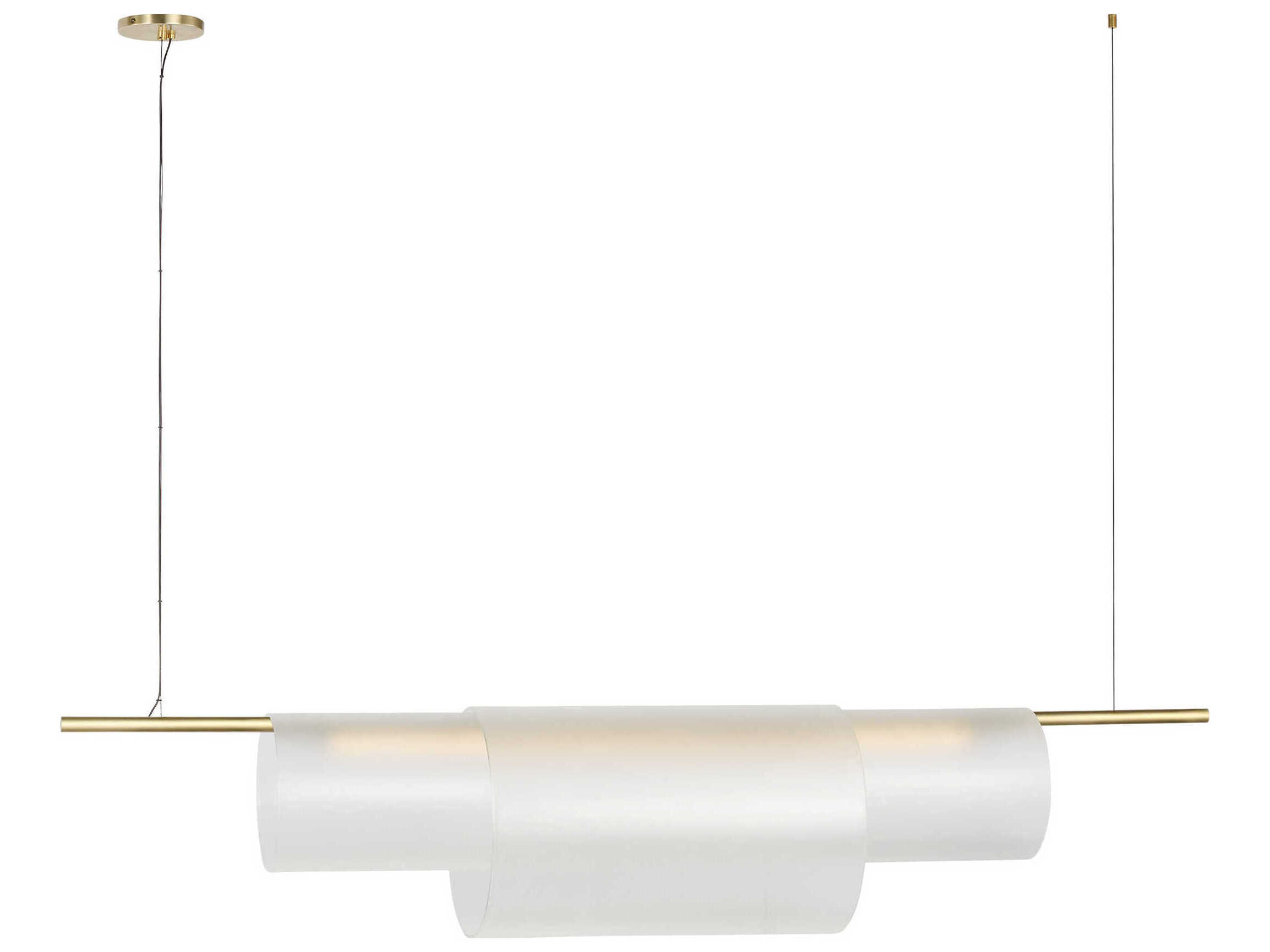 Visual Comfort Modern Trace 1-Light Brass Cylinder Linear Island Pendant