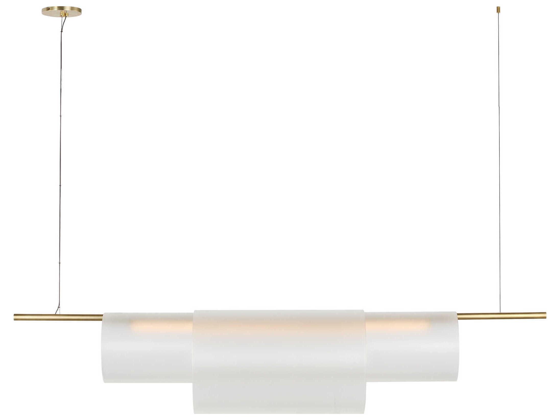 Visual Comfort Modern Trace 1-Light Brass Cylinder Linear Island Pendant