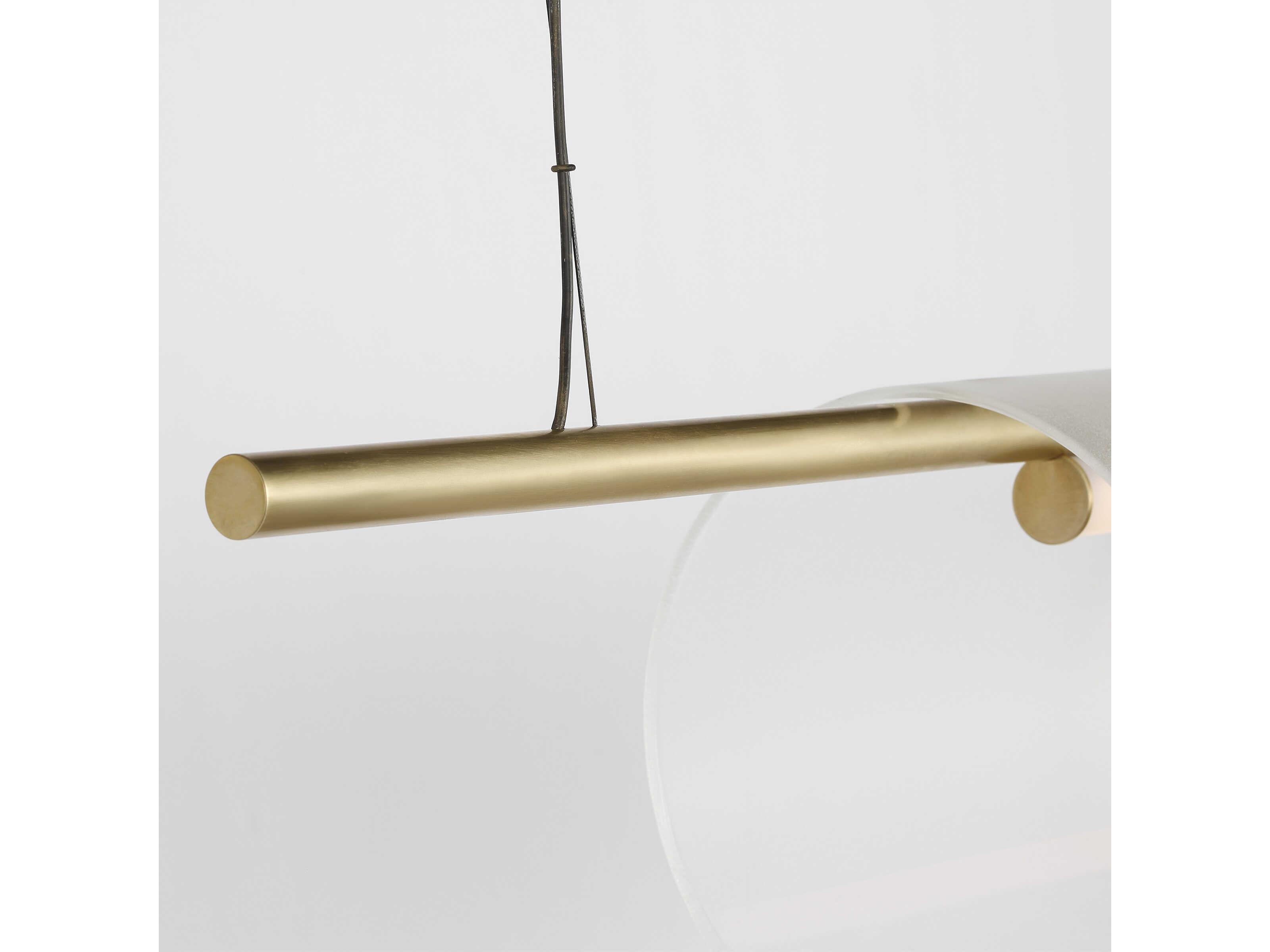 Visual Comfort Modern Trace 1-Light Brass Cylinder Linear Island Pendant