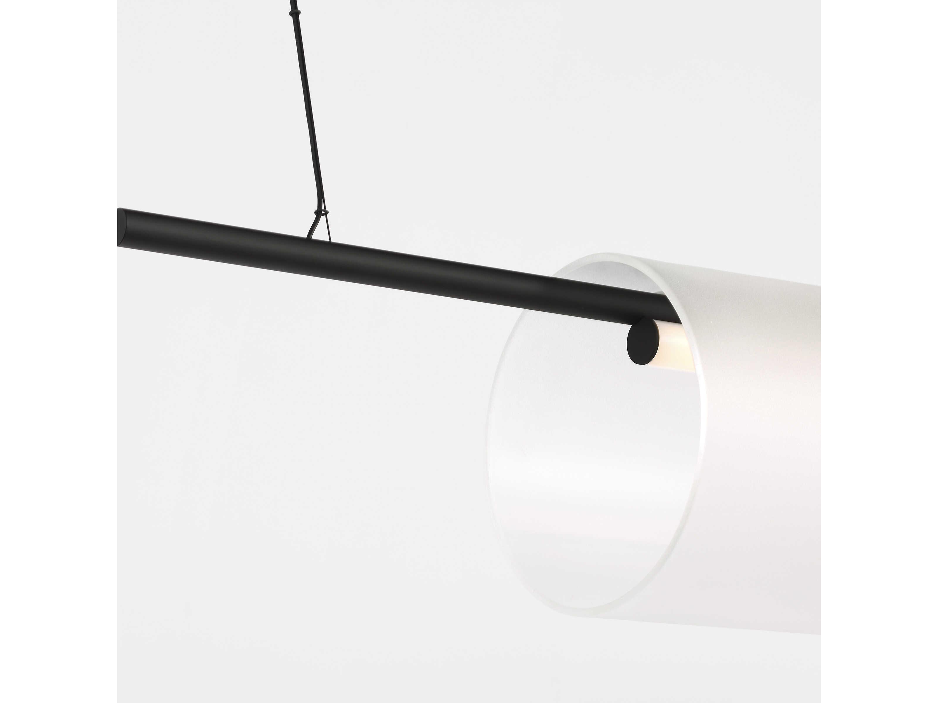 Visual Comfort Modern Trace 1-Light Nightshade Black Cylinder Linear Island Pendant