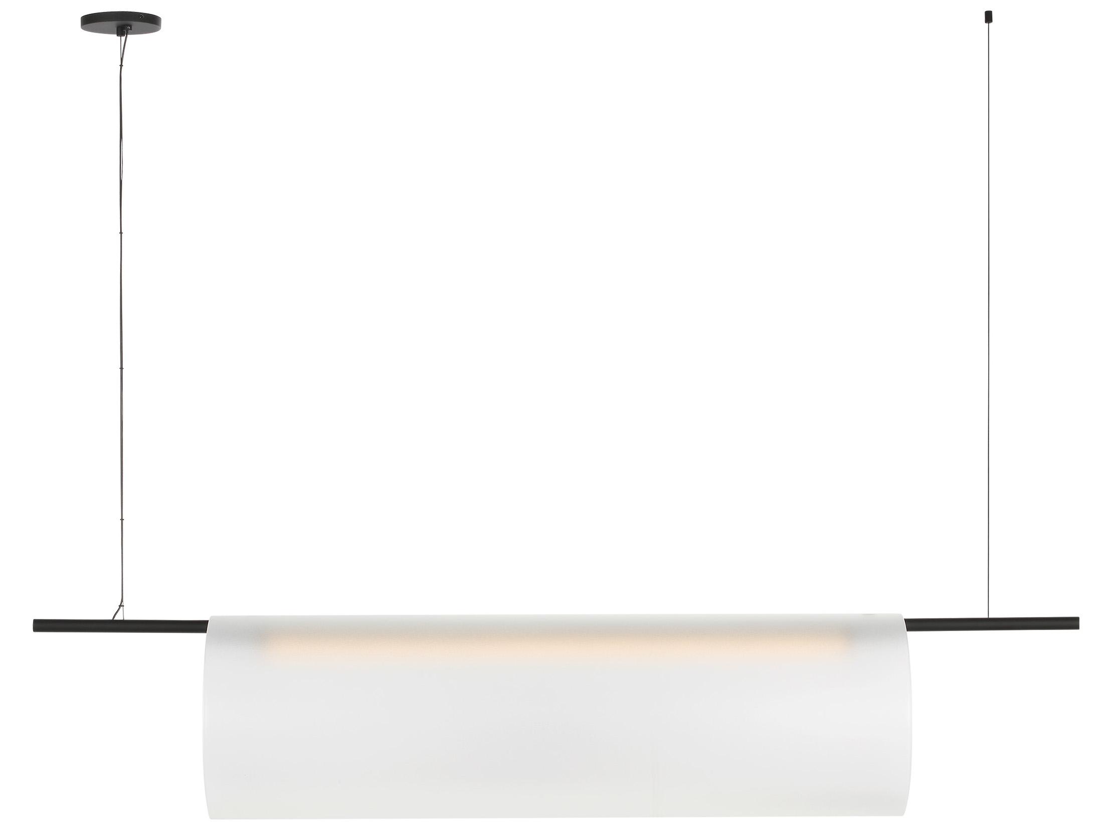 Visual Comfort Modern Trace 1-Light Nightshade Black Cylinder Linear Island Pendant