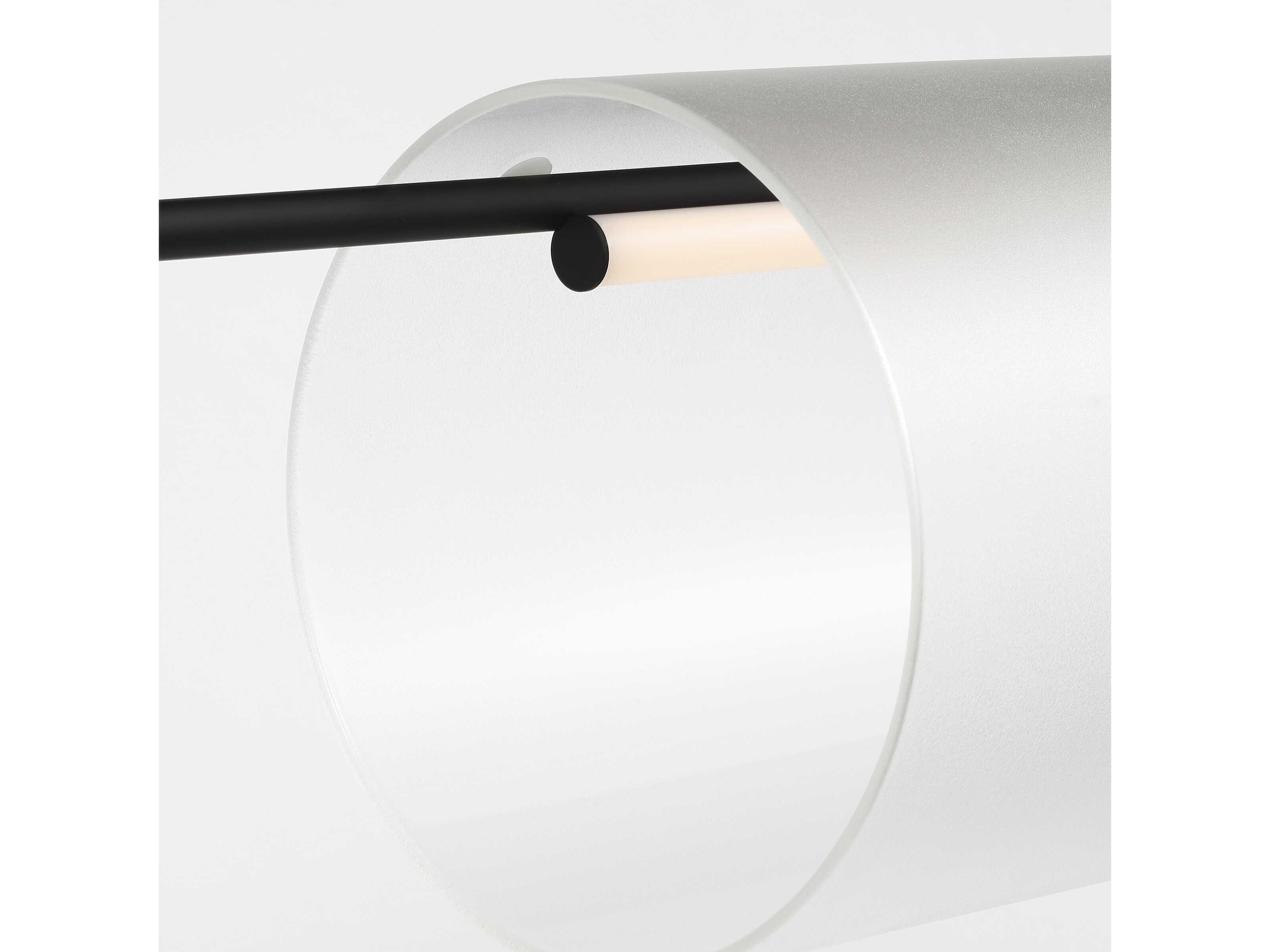 Visual Comfort Modern Trace 1-Light Nightshade Black Cylinder Linear Island Pendant