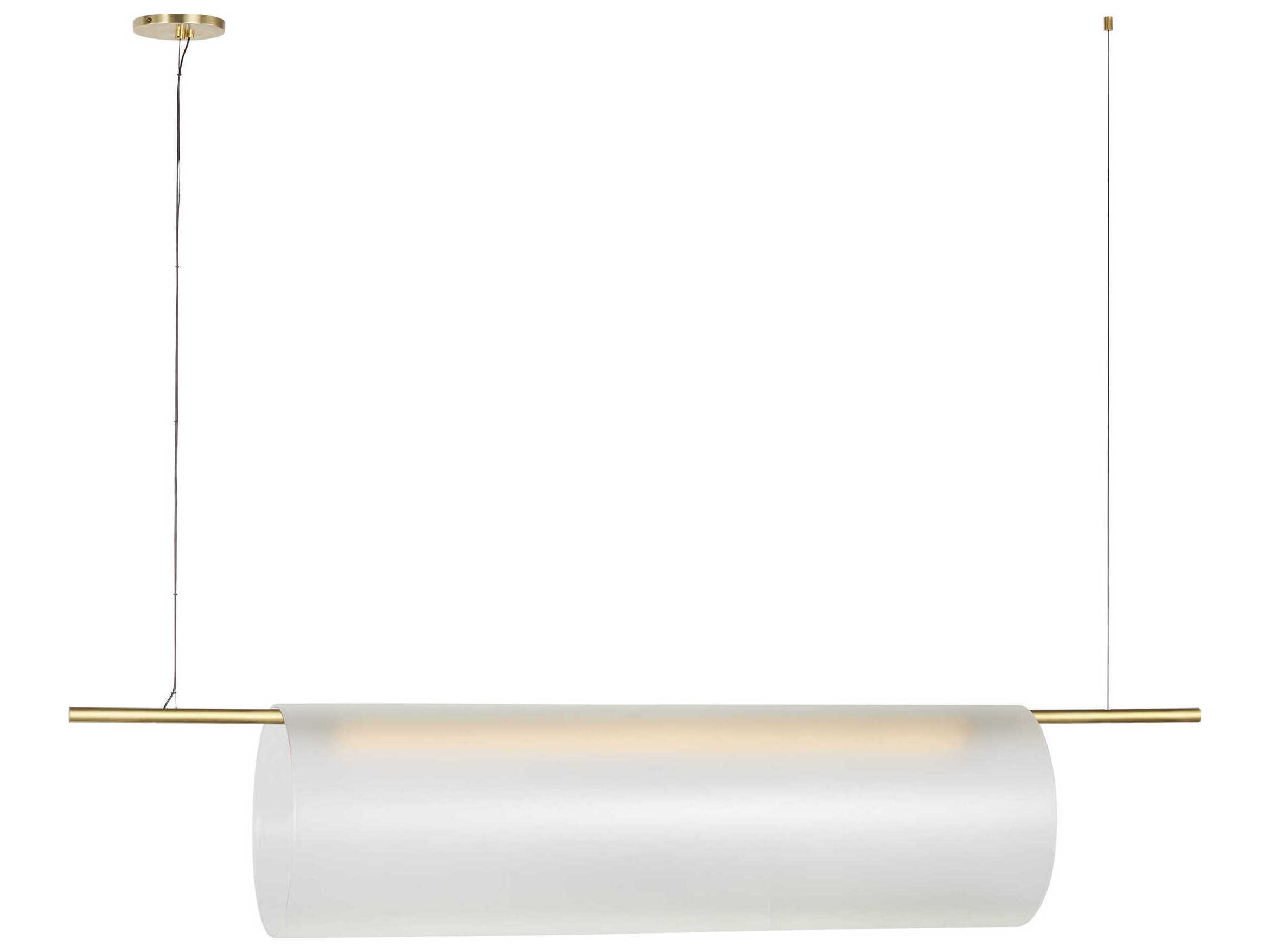 Visual Comfort Modern Trace 1-Light Brass Cylinder Linear Island Pendant