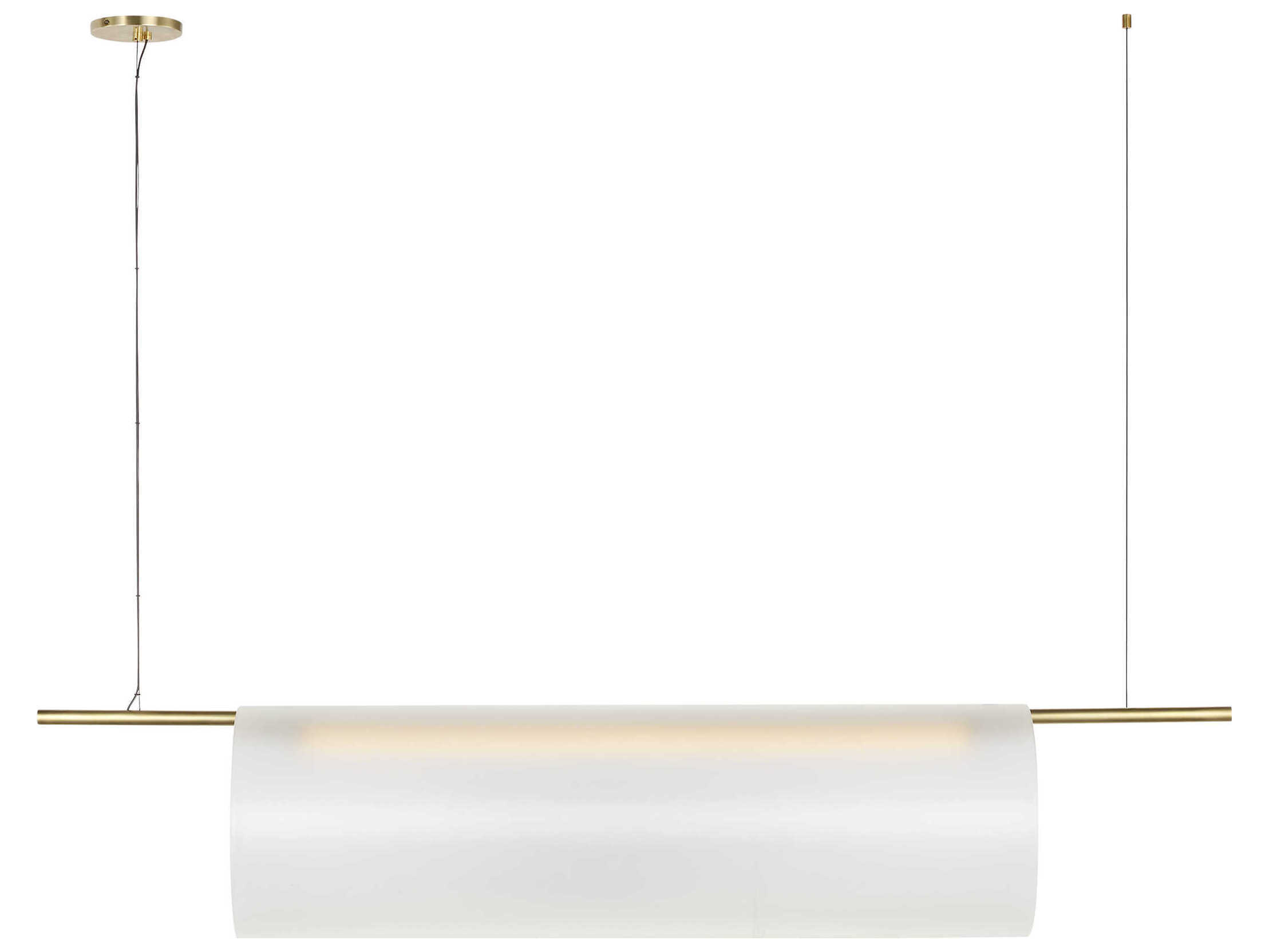 Visual Comfort Modern Trace 1-Light Brass Cylinder Linear Island Pendant