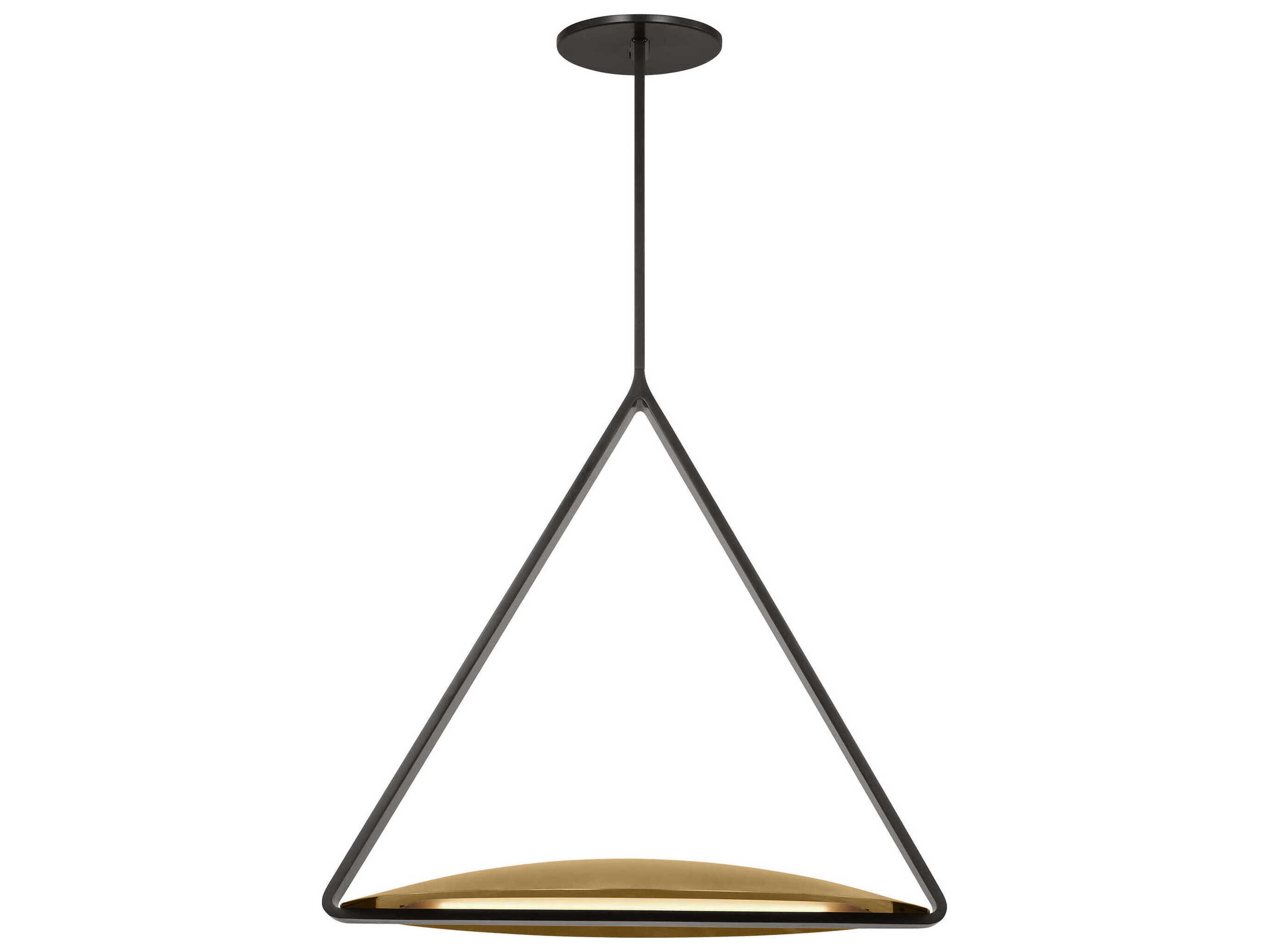Visual Comfort Modern Cymbal 1-Light Dark Bronze natural Brass Bowl Pendant