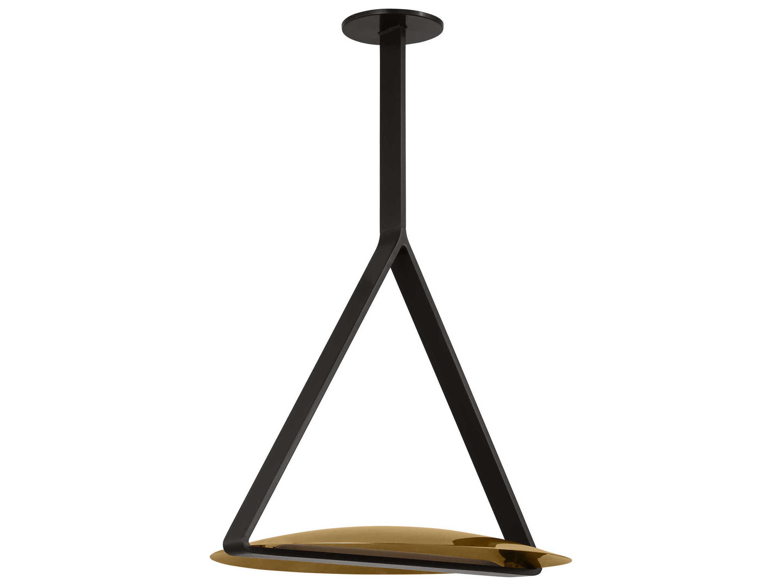 Visual Comfort Modern Cymbal 1-Light Dark Bronze natural Brass Bowl Pendant